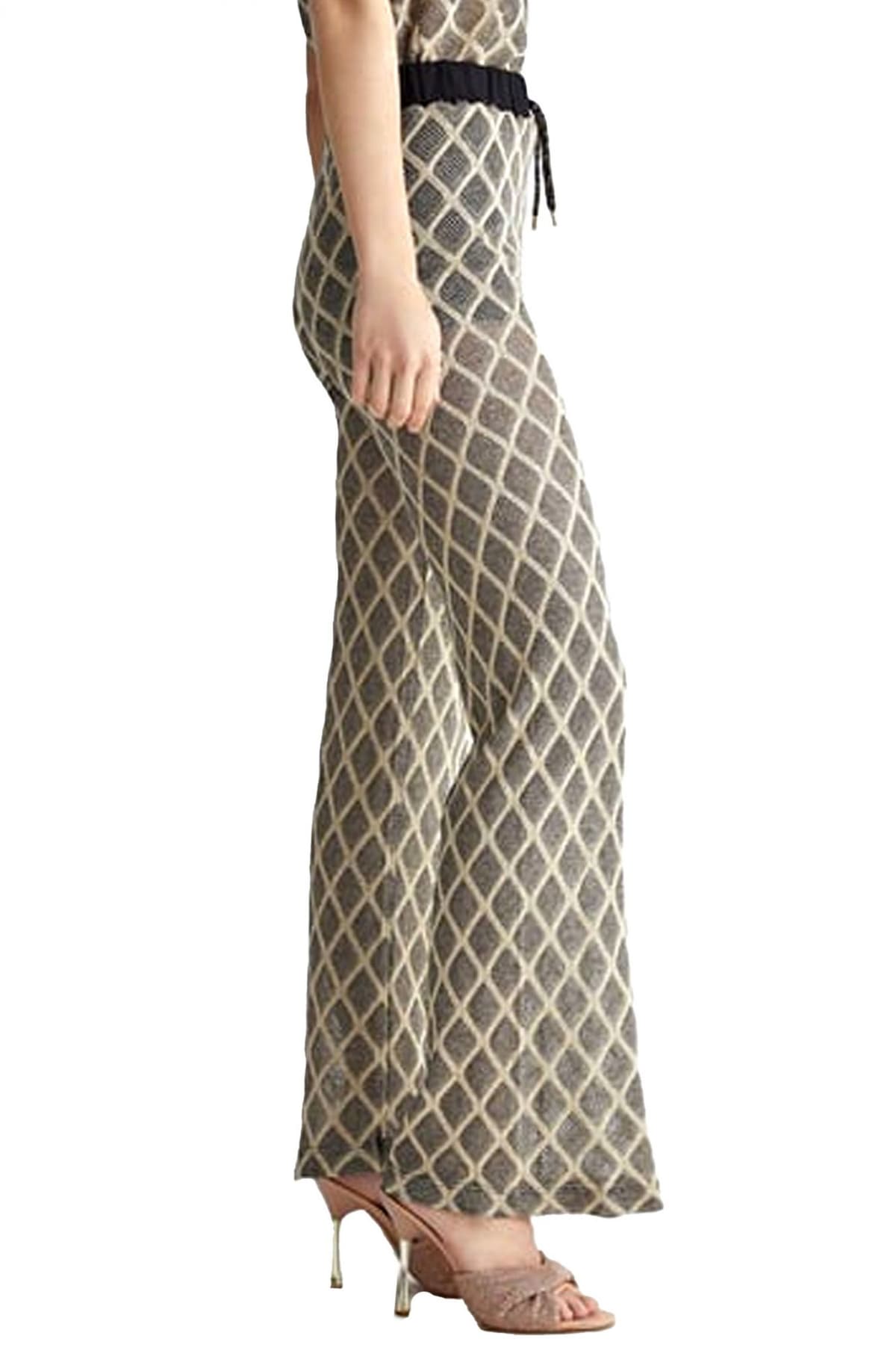 LIU-JO BEACHWEAR ΠΑΝΤΕΛΟΝΙ ALL OVER PRINT ΜΑΥΡΟ-ΧΡΥΣΟ