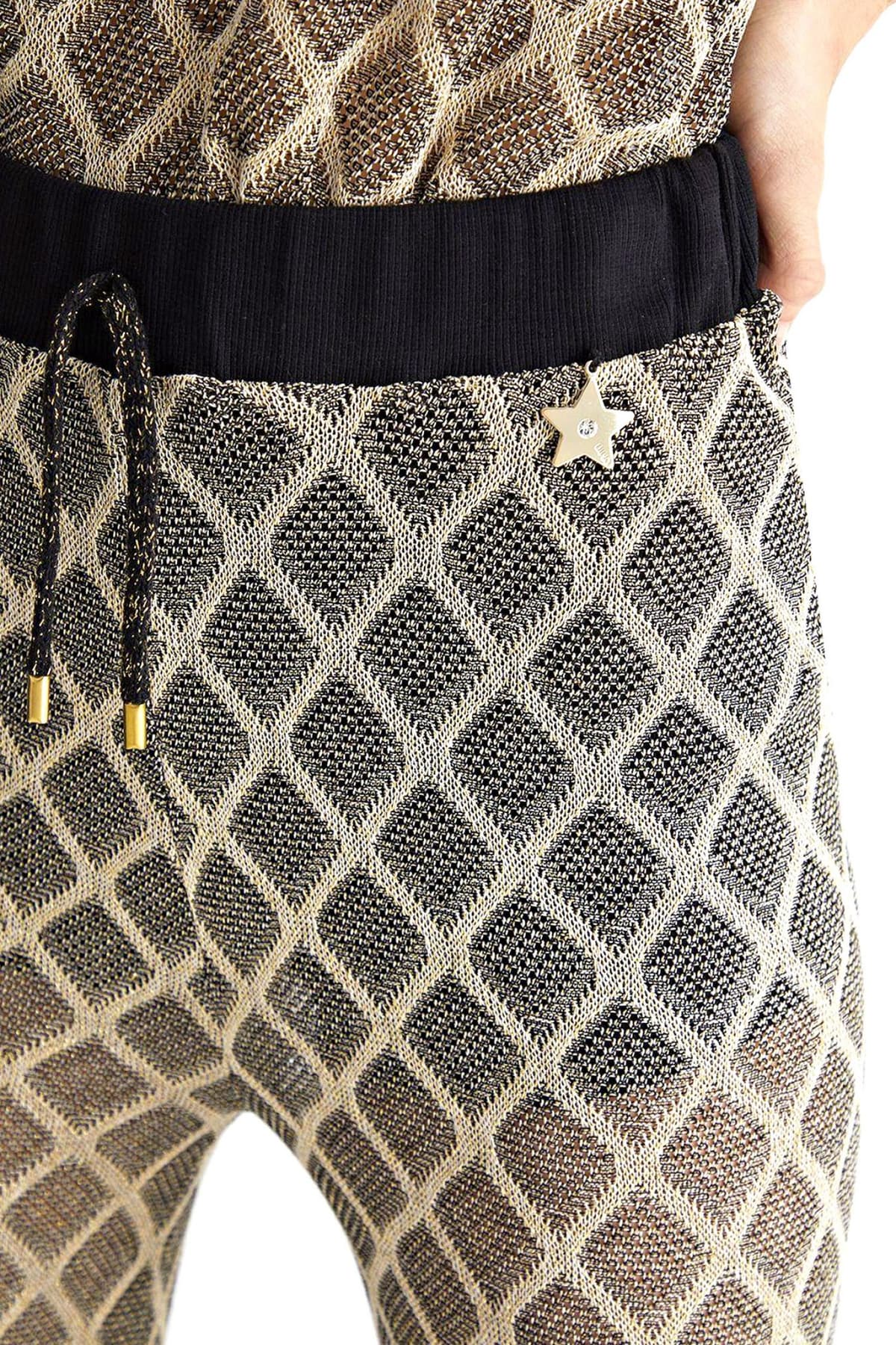 LIU-JO BEACHWEAR ΠΑΝΤΕΛΟΝΙ ALL OVER PRINT ΜΑΥΡΟ-ΧΡΥΣΟ