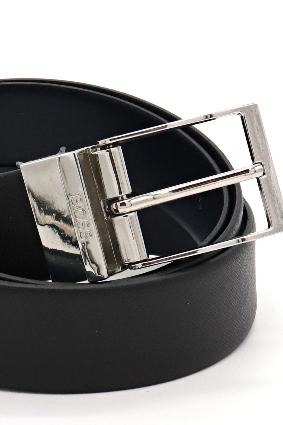 BOSS ΖΩΝΗ REVERSIBLE OFEDE-P_35 SP ΜΑΥΡΟ-ΜΠΛΕ