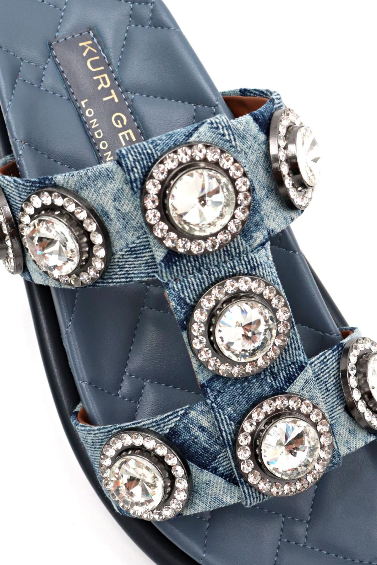 KURT GEIGER ΠΑΠΟΥΤΣΙΑ ΣΑΝΔΑΛΙΑ ΟRSON CRYSTAL TZIN DENIM ΜΠΛΕ