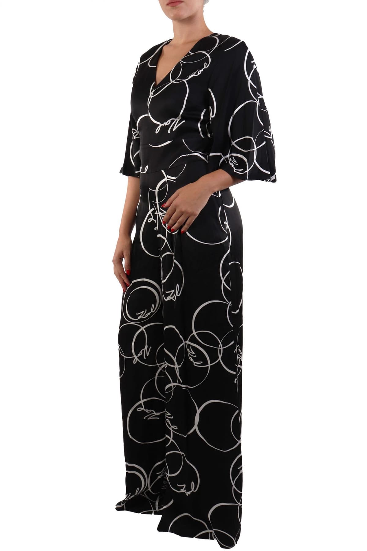 KARL LAGERFELD ΟΛΟΣΩΜΗ ΦΟΡΜΑ ΜΟΤΙΒΟ LOGO ΜΑΥΡΟ-ΛΕΥΚΟ