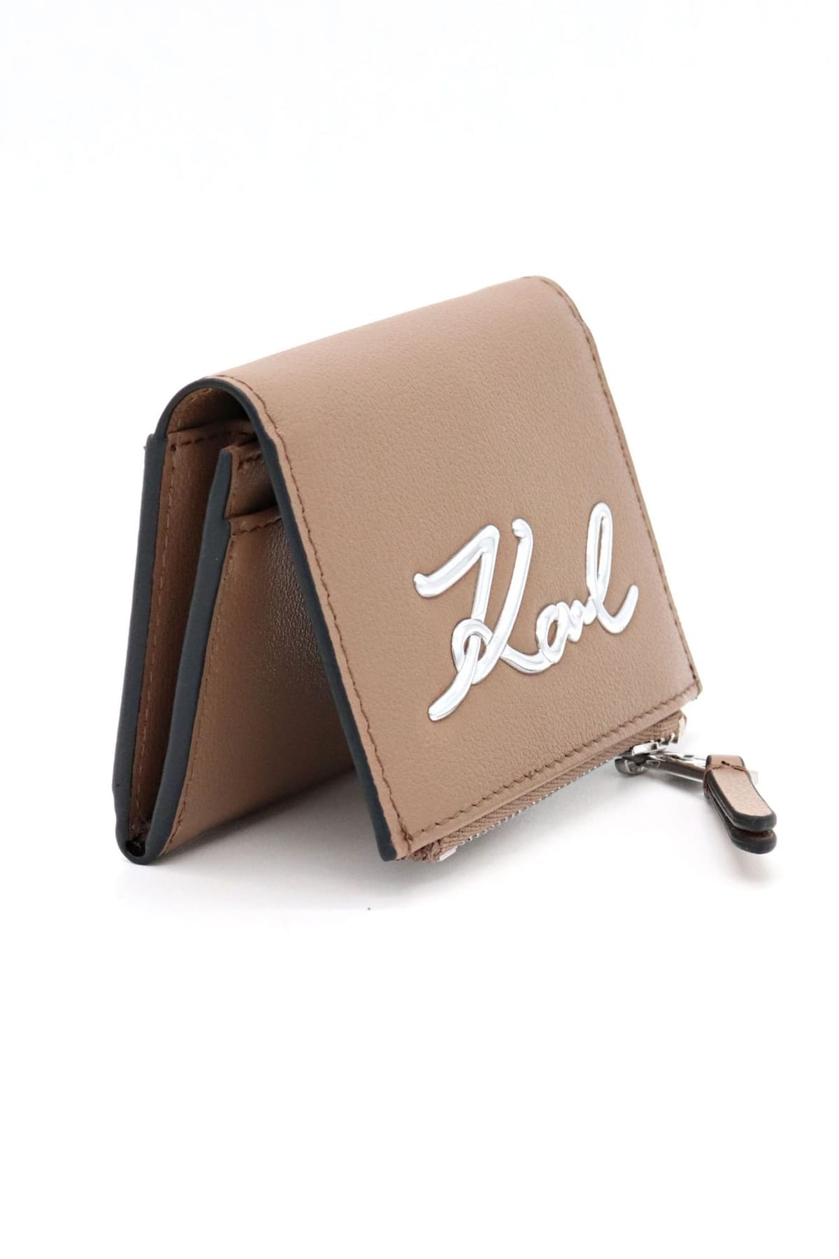 KARL LAGERFELD ΔΕΡΜΑΤΙΝΟ ΠΟΡΤΟΦΟΛΙ LOGO ΚΑΦΕ-ΑΣΗΜΙ