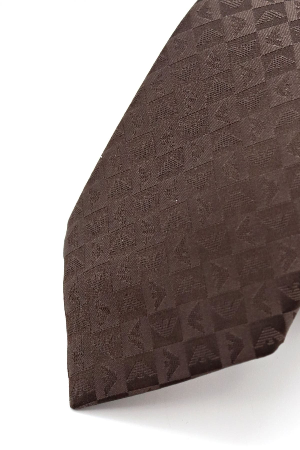 EMPORIO ARMANI ΓΡΑΒΑΤΑ 7.5CM ALL OVER PRINT LOGO ΚΑΦΕ