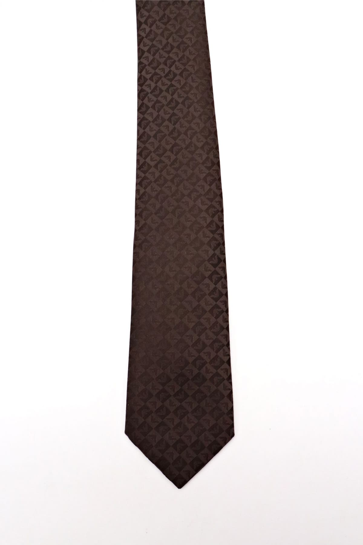 EMPORIO ARMANI ΓΡΑΒΑΤΑ 7.5CM ALL OVER PRINT LOGO ΚΑΦΕ