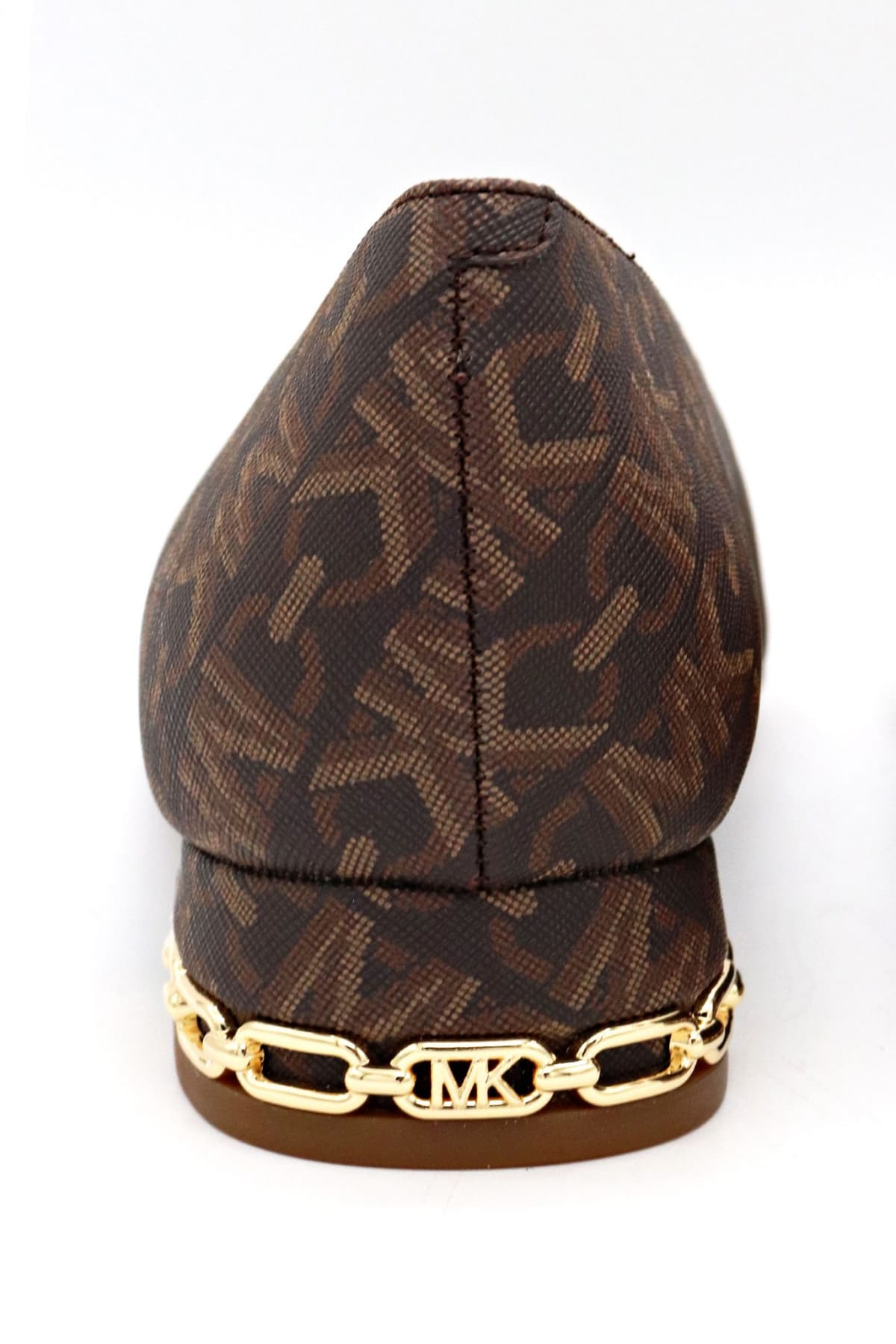 MICHAEL KORS ΠΑΠΟΥΤΣΙΑ ΜΠΑΛΑΡΙΝEΣ JUNE FLEX BALLET ΧΡΥΣΗ ΛΕΠΤΟΜΕΡΕΙΑ ΤΑΚΟΥΝΙ ALL OVER LOGO ΚΑΦΕ/ΤΑΜΠΑ