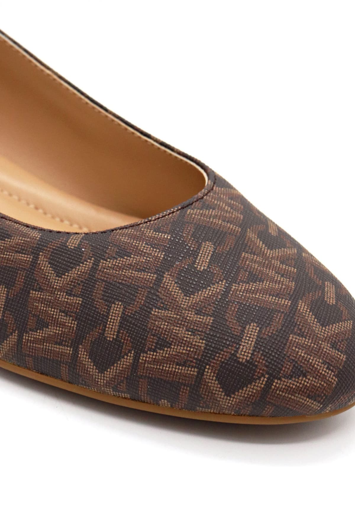 MICHAEL KORS ΠΑΠΟΥΤΣΙΑ ΜΠΑΛΑΡΙΝEΣ JUNE FLEX BALLET ΧΡΥΣΗ ΛΕΠΤΟΜΕΡΕΙΑ ΤΑΚΟΥΝΙ ALL OVER LOGO ΚΑΦΕ/ΤΑΜΠΑ