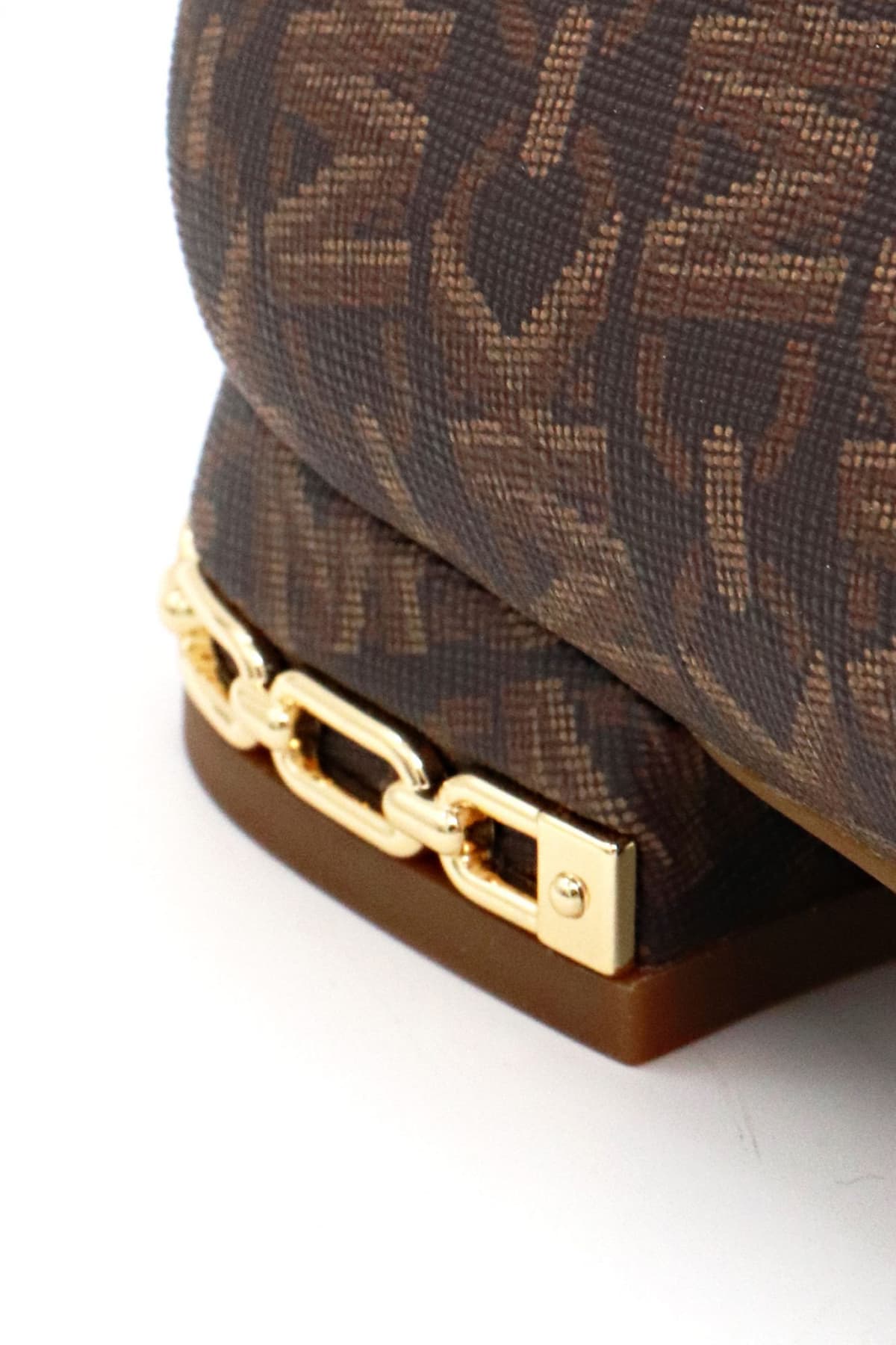 MICHAEL KORS ΠΑΠΟΥΤΣΙΑ ΜΠΑΛΑΡΙΝEΣ JUNE FLEX BALLET ΧΡΥΣΗ ΛΕΠΤΟΜΕΡΕΙΑ ΤΑΚΟΥΝΙ ALL OVER LOGO ΚΑΦΕ/ΤΑΜΠΑ