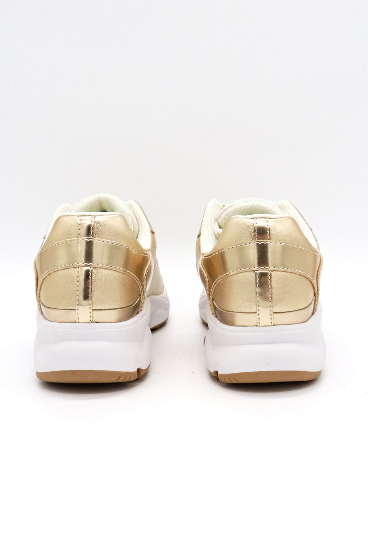 MICHAEL KORS ΠΑΠΟΥΤΣΙΑ SNEAKERS SAMI TRAINER LOGO ΕΚΡΟΥ/ΧΡΥΣΟ