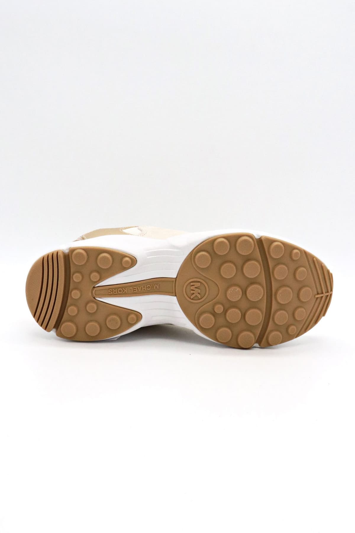 MICHAEL KORS ΠΑΠΟΥΤΣΙΑ SNEAKERS SAMI TRAINER LOGO ΕΚΡΟΥ/ΧΡΥΣΟ