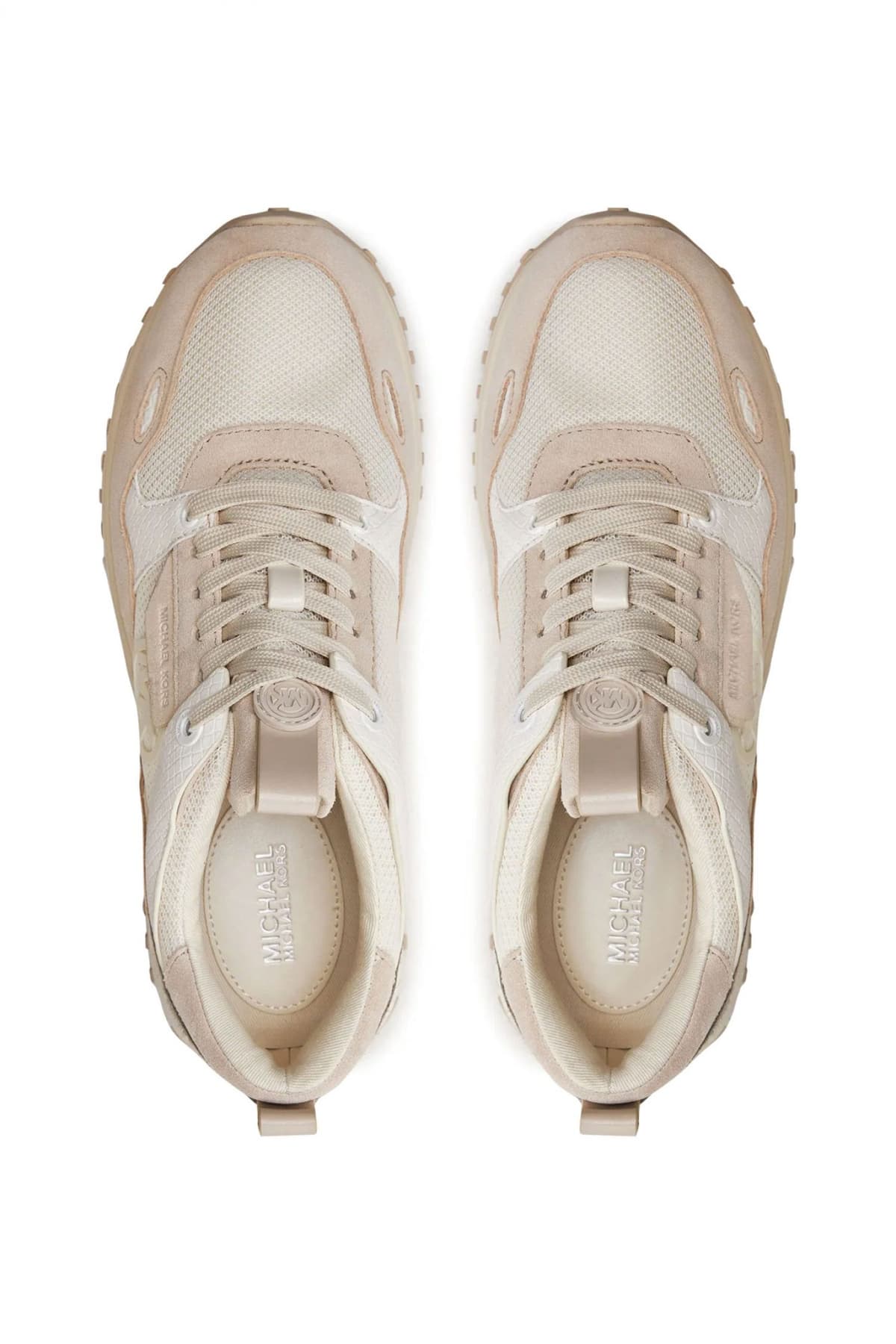 MICHAEL KORS ΠΑΠΟΥΤΣΙΑ SNEAKERS THEO TRAINER ANΑΓΛΥΦΕΣ ΛΕΠΤΟΜΕΡΕΙΕΣ LOGO ΚΡΕΜ