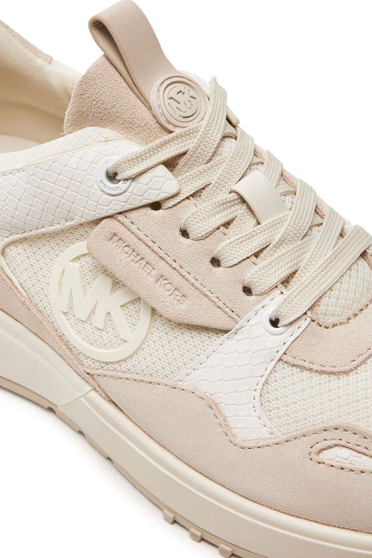 MICHAEL KORS ΠΑΠΟΥΤΣΙΑ SNEAKERS THEO TRAINER ANΑΓΛΥΦΕΣ ΛΕΠΤΟΜΕΡΕΙΕΣ LOGO ΚΡΕΜ