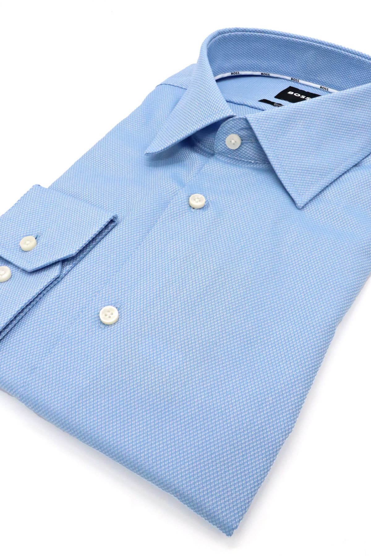 BOSS ΠΟΥΚΑΜΙΣΟ ΜΙΚΡΟΣΧΕΔΙΟ REGULAR FIT STRETCH EASY IRON H-JOE-kent-C1-214 ΣΙΕΛ