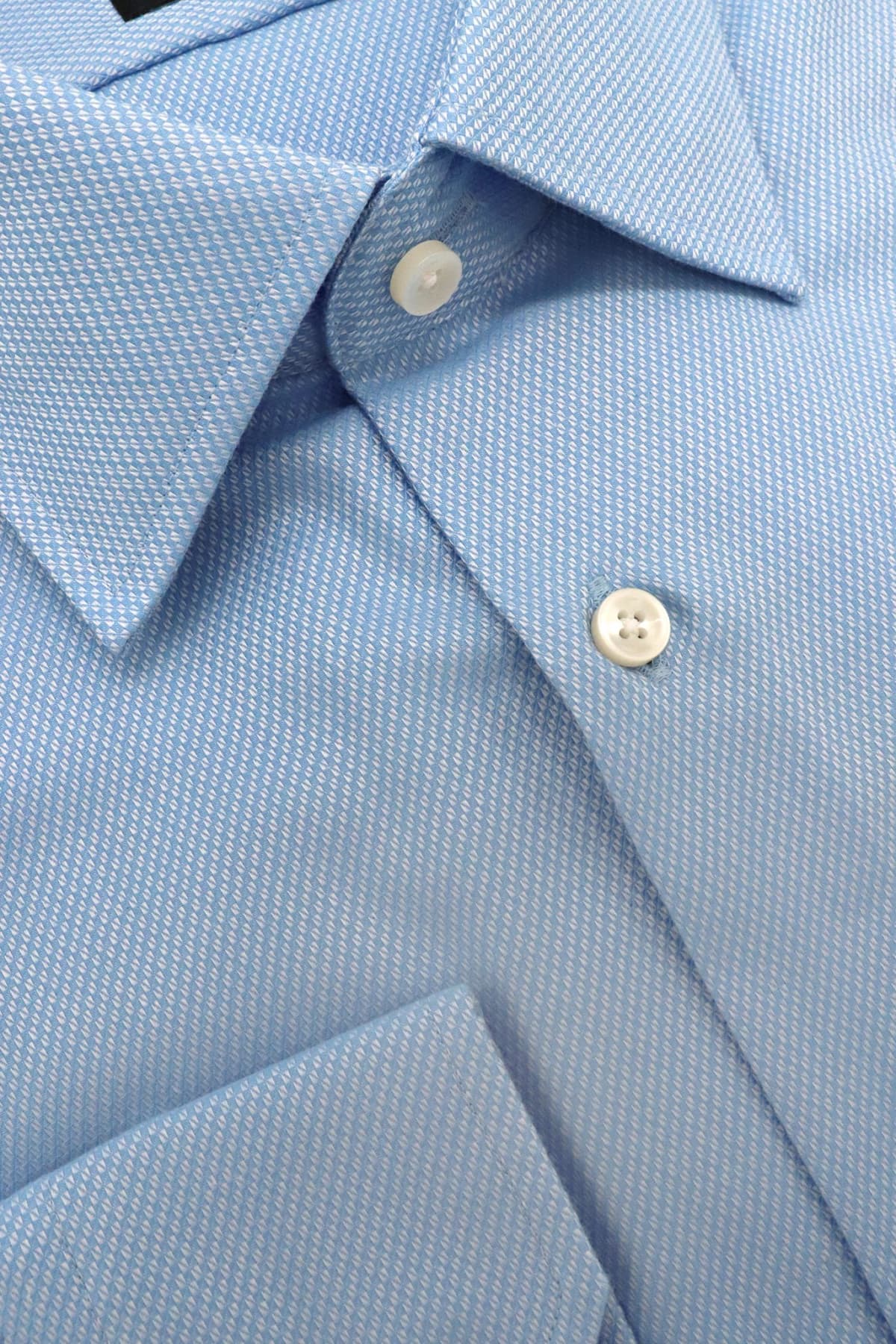 BOSS ΠΟΥΚΑΜΙΣΟ ΜΙΚΡΟΣΧΕΔΙΟ REGULAR FIT STRETCH EASY IRON H-JOE-kent-C1-214 ΣΙΕΛ