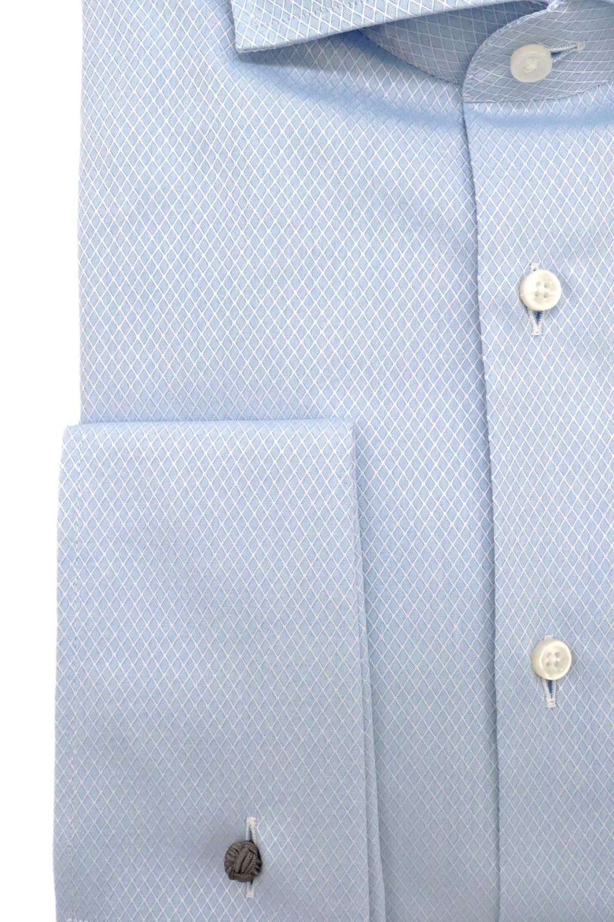 BOSS ΠΟΥΚΑΜΙΣΟ ΜΑΝΙΚΕΤΟΚΟΥΜΠΟ REGULAR FIT ΜΙΚΡΟΣΧΕΔΙΟ H-JOE-SPREAD-DC-214 ΣΙΕΛ