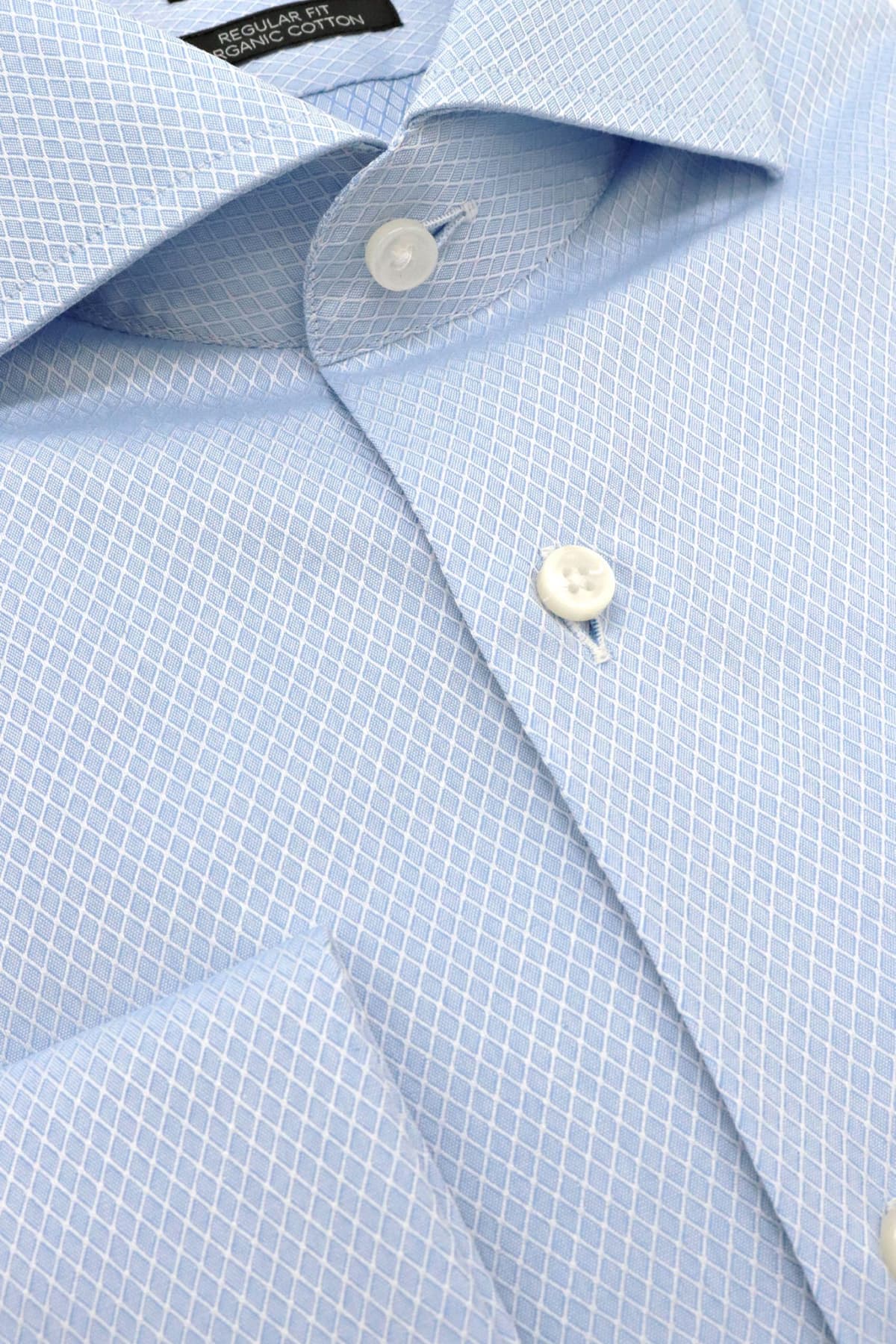 BOSS ΠΟΥΚΑΜΙΣΟ ΜΑΝΙΚΕΤΟΚΟΥΜΠΟ REGULAR FIT ΜΙΚΡΟΣΧΕΔΙΟ H-JOE-SPREAD-DC-214 ΣΙΕΛ