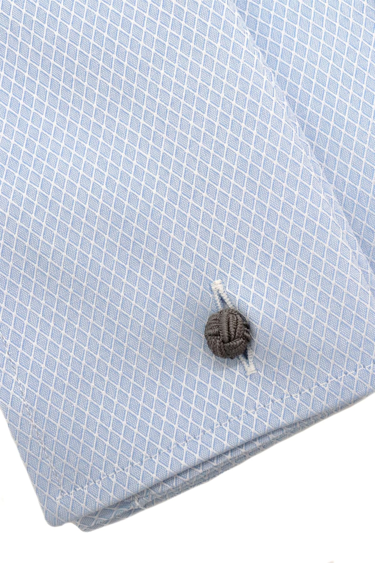 BOSS ΠΟΥΚΑΜΙΣΟ ΜΑΝΙΚΕΤΟΚΟΥΜΠΟ REGULAR FIT ΜΙΚΡΟΣΧΕΔΙΟ H-JOE-SPREAD-DC-214 ΣΙΕΛ