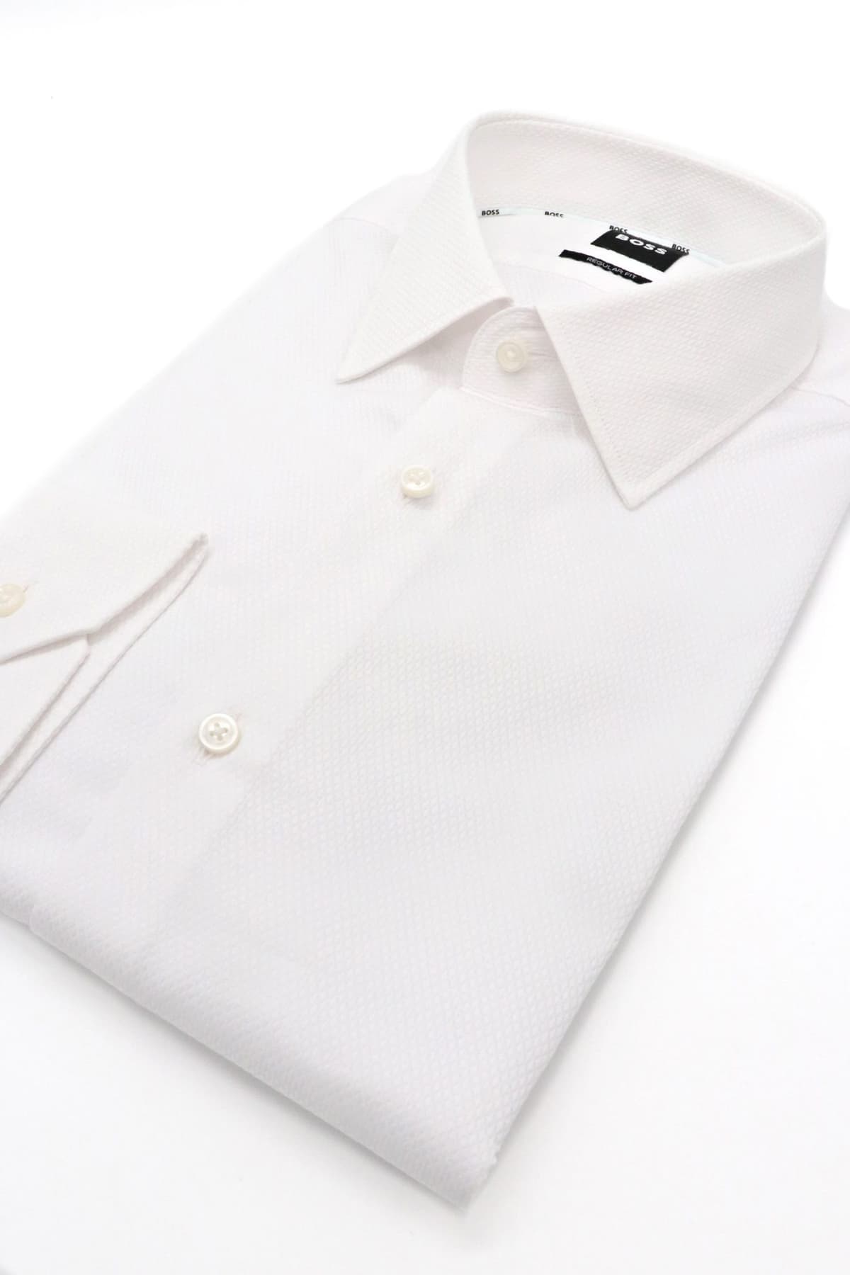 BOSS ΠΟΥΚΑΜΙΣΟ ΜΙΚΡΟΣΧΕΔΙΟ REGULAR FIT H-JOE-KENT-C1-214 ΛΕΥΚΟ