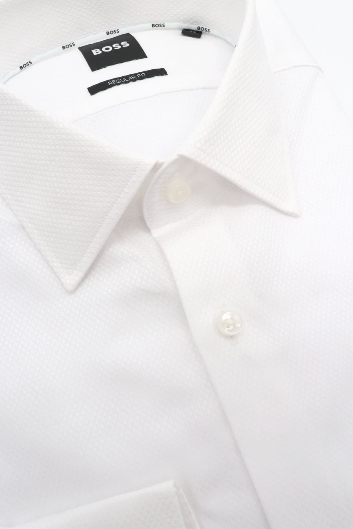 BOSS ΠΟΥΚΑΜΙΣΟ ΜΙΚΡΟΣΧΕΔΙΟ REGULAR FIT H-JOE-KENT-C1-214 ΛΕΥΚΟ