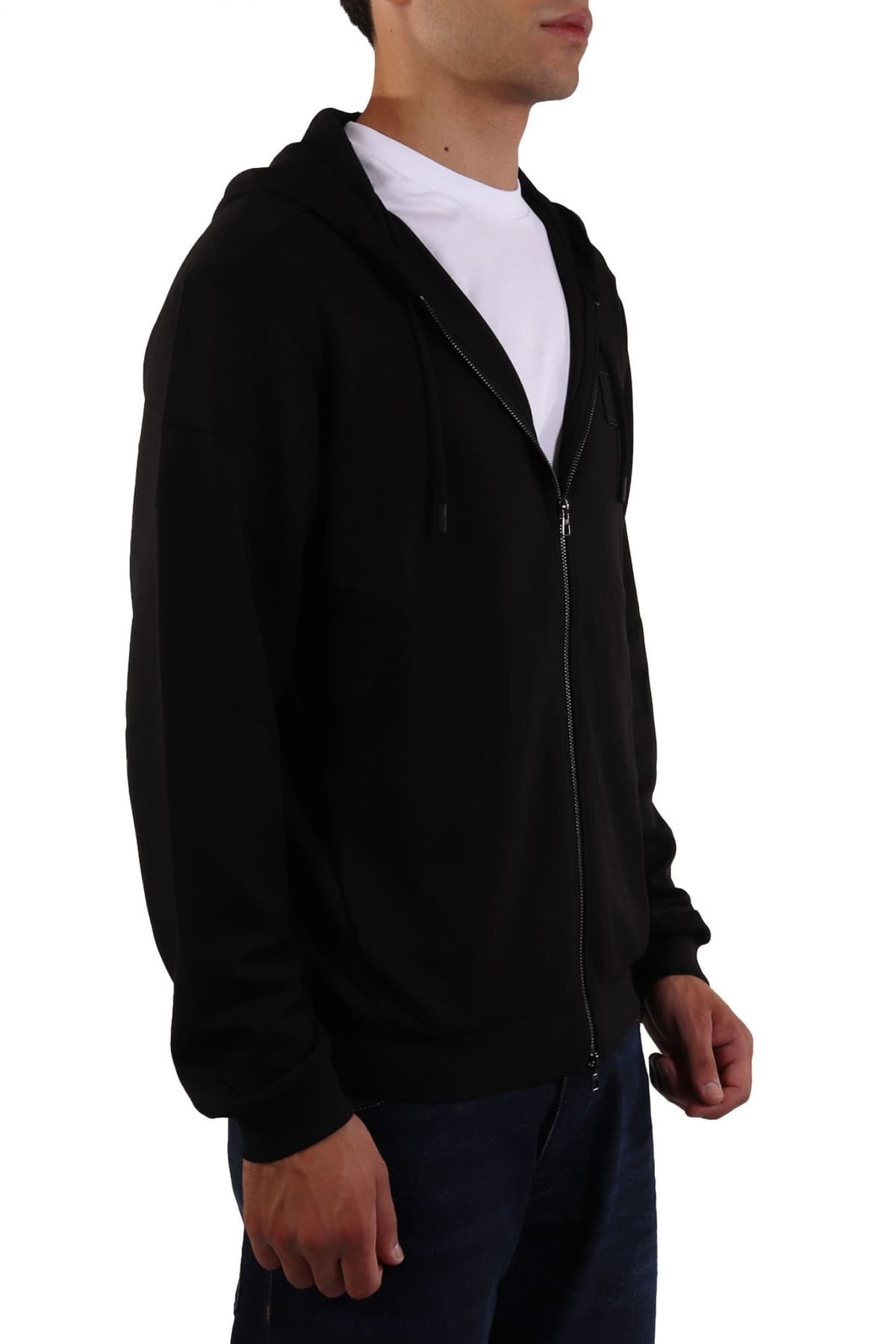 ARMANI 7 ΦΟΥΤΕΡ ZIPHOOD LOGO ΜΑΥΡΟ