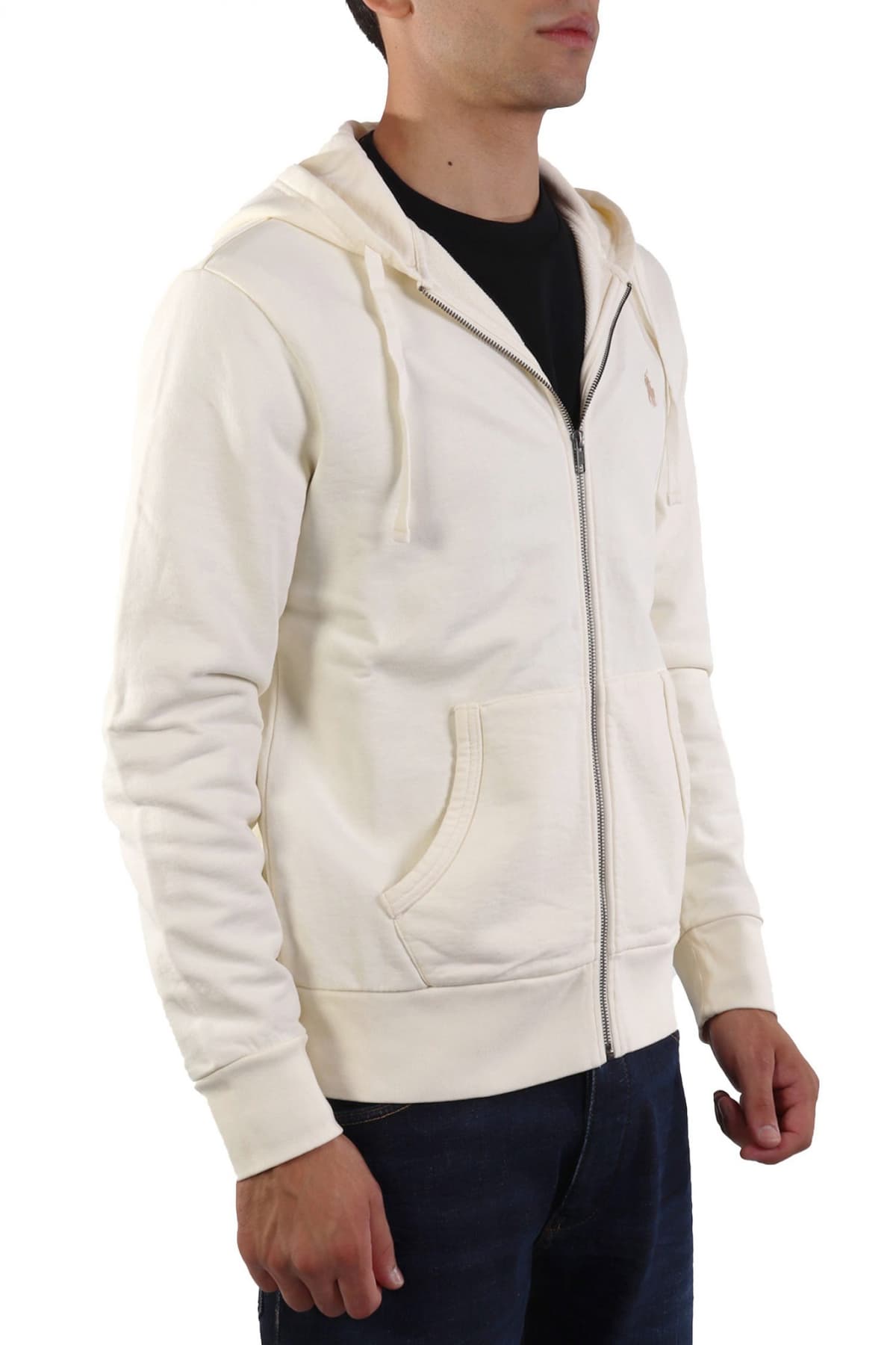 RALPH LAUREN ΦΟΥΤΕΡ ZIPHOOD LOGO ΕΚΡΟΥ