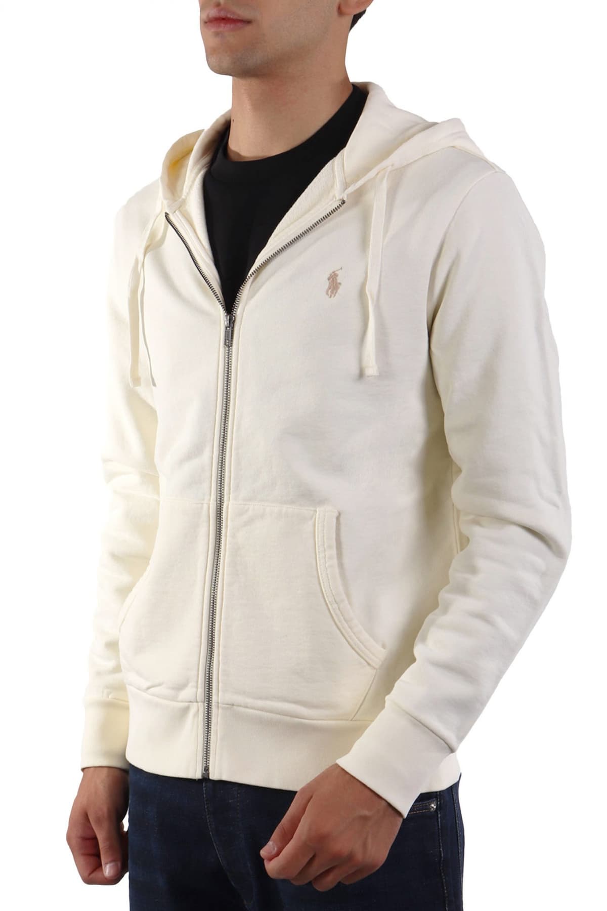 RALPH LAUREN ΦΟΥΤΕΡ ZIPHOOD LOGO ΕΚΡΟΥ