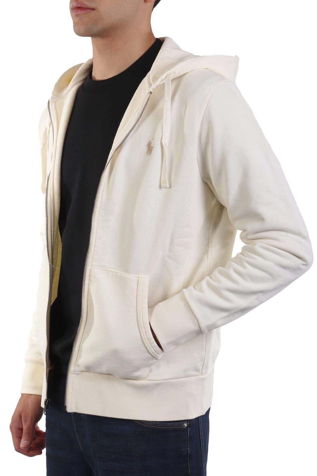 RALPH LAUREN ΦΟΥΤΕΡ ZIPHOOD LOGO ΕΚΡΟΥ