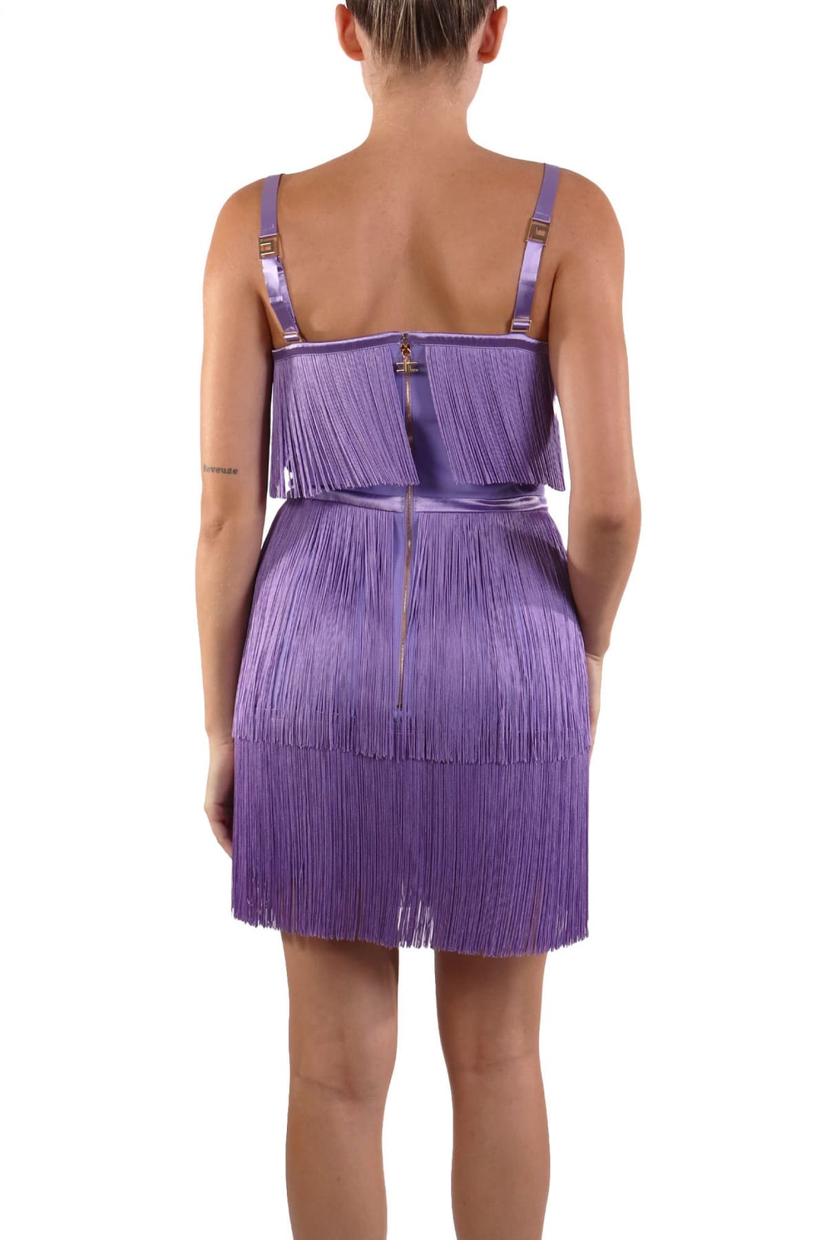 ELISABETTA FRANCHI ΦΟΡΕΜΑ MINI ΤΙΡΑΝΤΕΣ ΚΡΟΣΙΑ ΖΩΝΗ ΦΙΟΓΚΟΣ ΜΩΒ