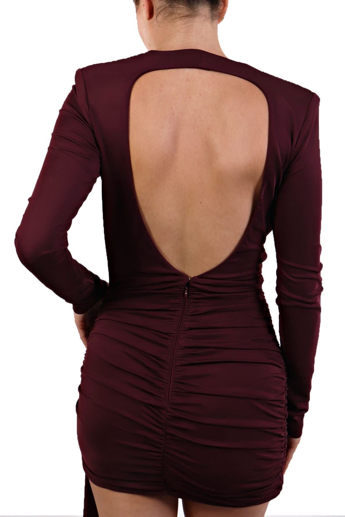 ELISABETTA FRANCHI ΦΟΡΕΜΑ ΜΙΝΙ ΚΡΟΥΑΖΕ ΑΝΟΙΧΤΗ ΠΛΑΤΗ ΜΠΟΡΝΤΩ