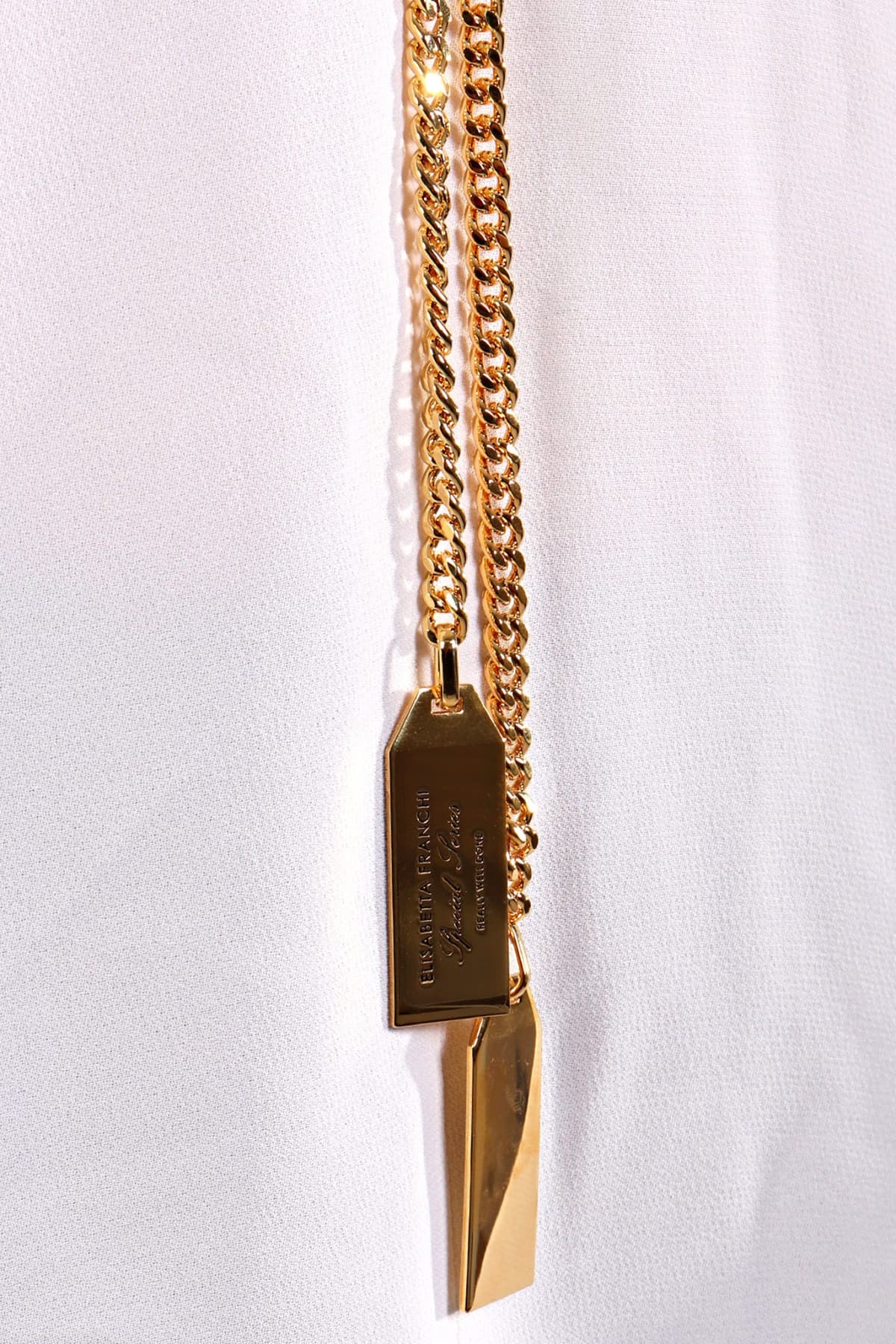 ELISABETTA FRANCHI ΜΠΛΟΥΖΑ ΓΙΑΚΑΣ V ΚΟΛΙΕ ΛΕΥΚΟ