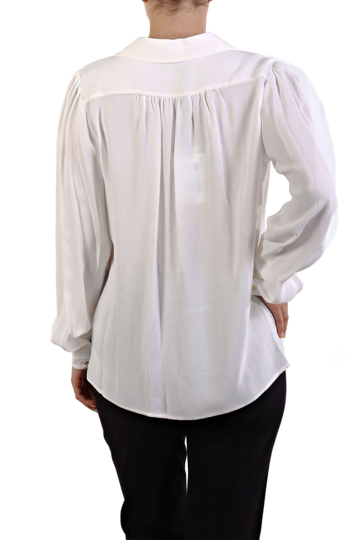 ELISABETTA FRANCHI ΜΠΛΟΥΖΑ ΓΙΑΚΑΣ V ΚΟΛΙΕ ΛΕΥΚΟ