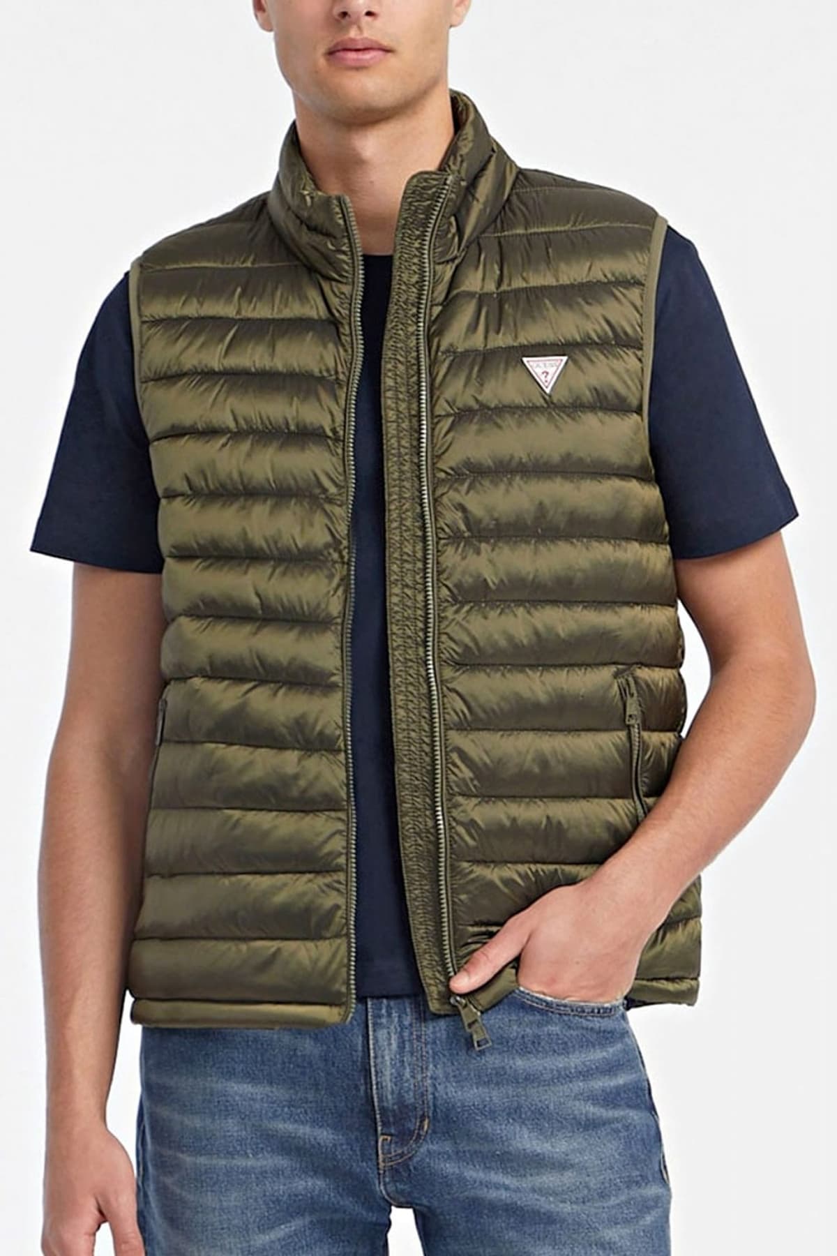 GUESS JEANS ΜΠΟΥΦΑΝ ΑΜΑΝΙΚΟ LOGO ΧΑΚΙ