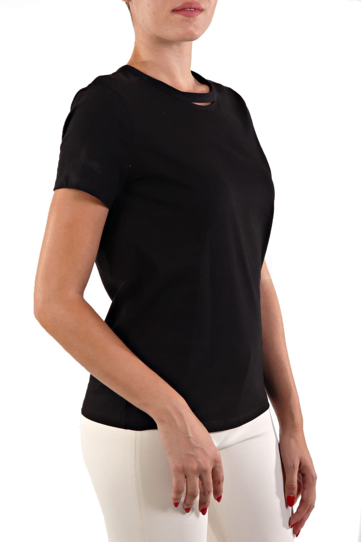 ELISABETTA FRANCHI T-SHIRT ΚΟΛΙΕ ΜΑΥΡΟ