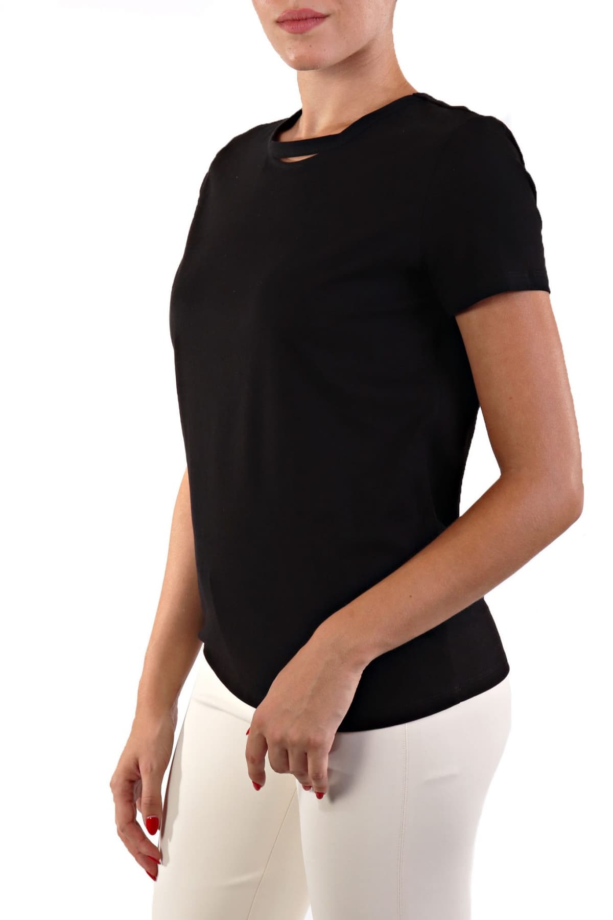 ELISABETTA FRANCHI T-SHIRT ΚΟΛΙΕ ΜΑΥΡΟ