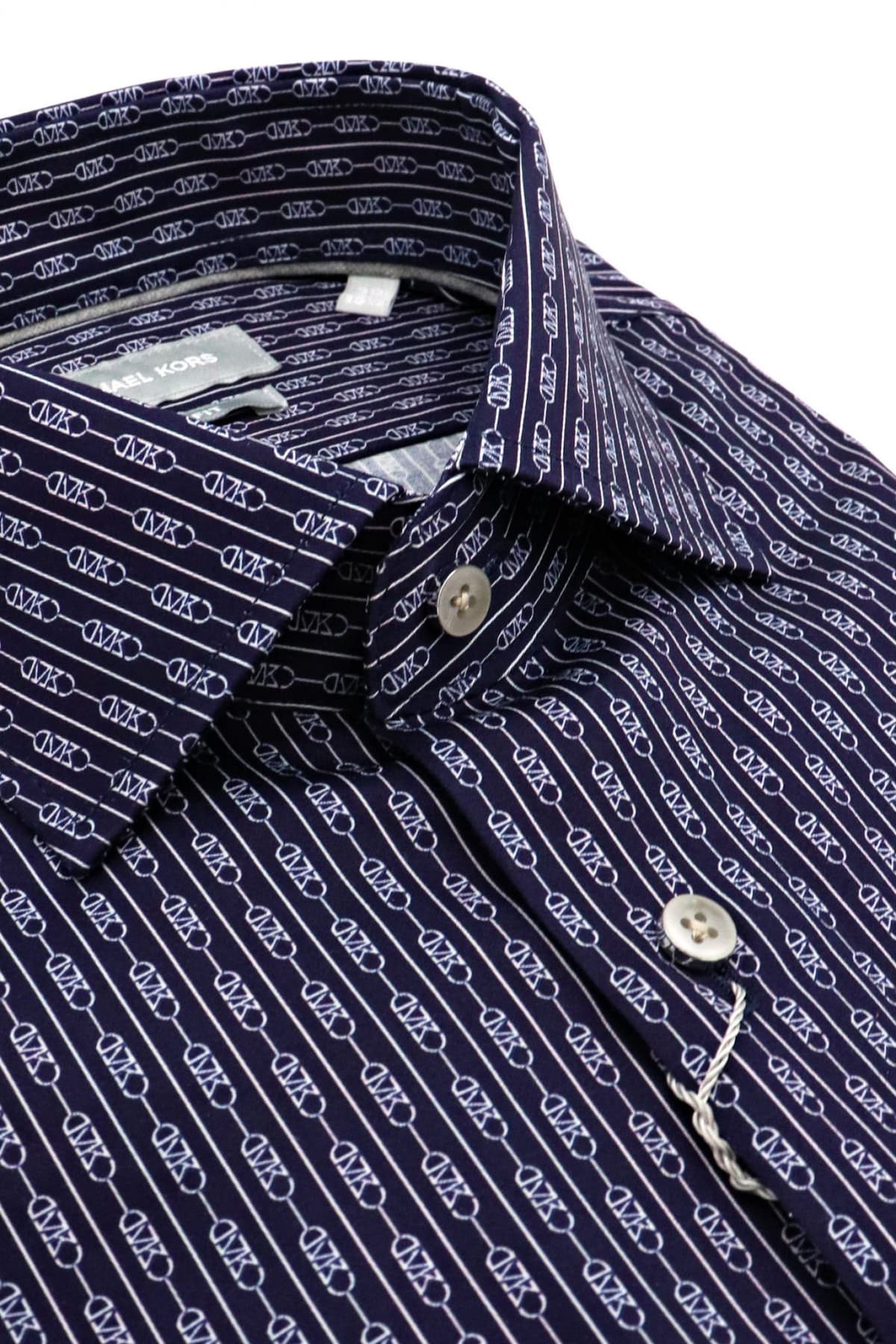 MICHAEL KORS ΠΟΥΚΑΜΙΣΟ ALL OVER LOGO SLIM FIT ΜΠΛΕ