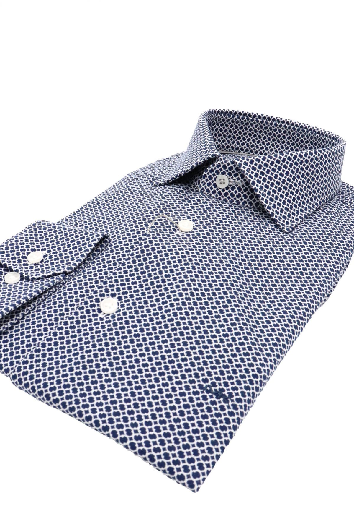 MICHAEL KORS ΠΟΥΚΑΜΙΣΟ ΜΙΚΡΟΣΧΕΔΙΟ SLIM FIT ΜΠΛΕ