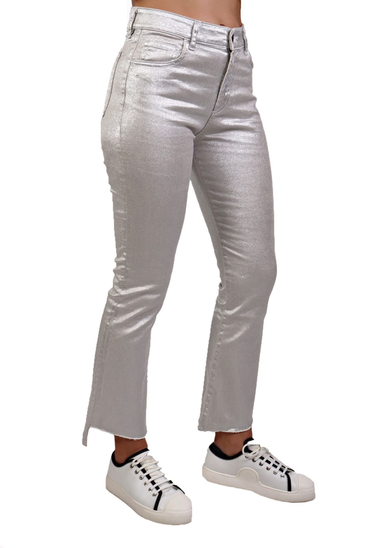 LIVIANA CONTI ΠΑΝΤΕΛΟΝΙ JEANS FLARE ΑΣΤΡΑΓΑΛΟ GLITTER ΑΣΗΜΙ