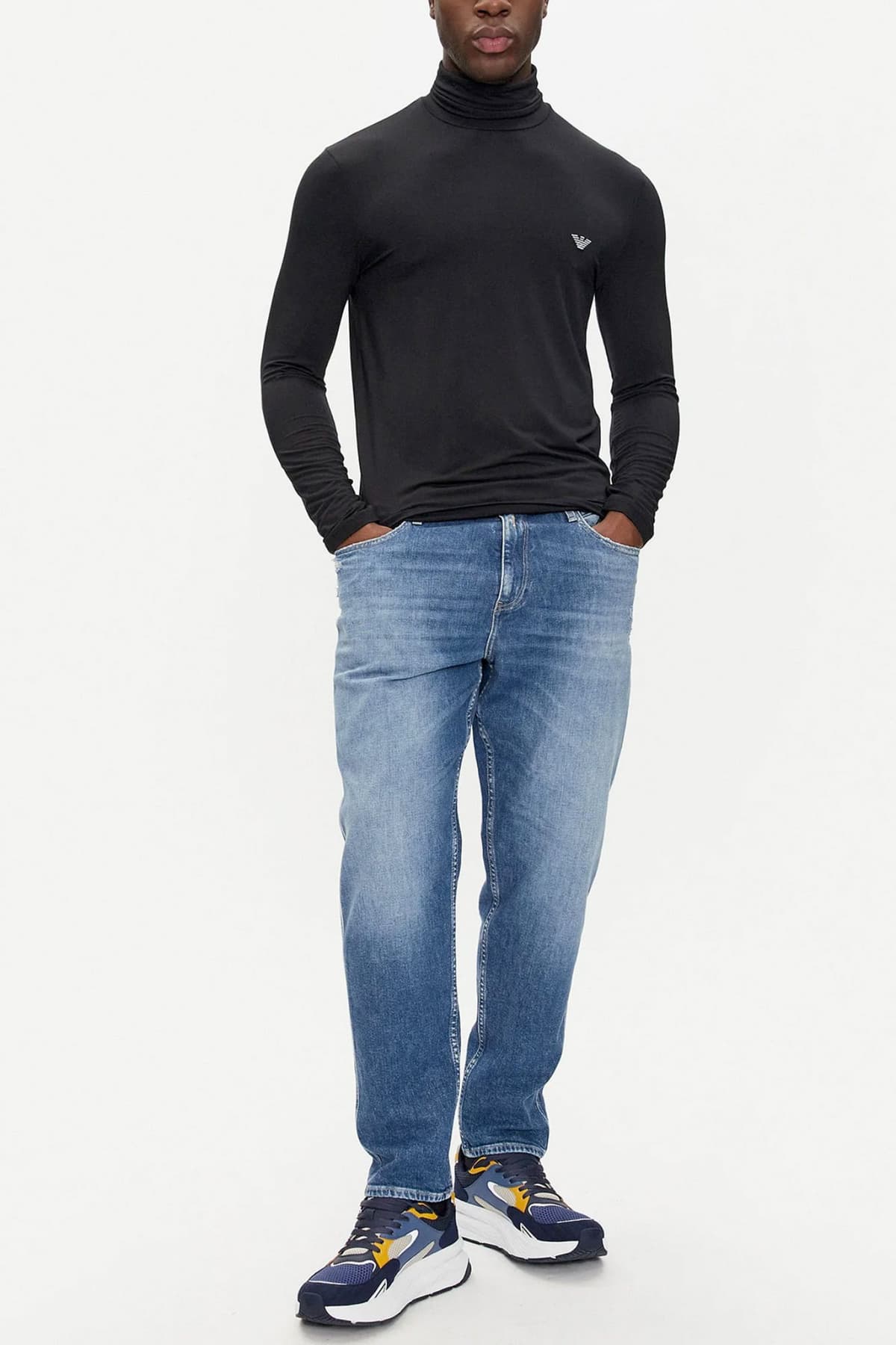 EMPORIO ARMANI T-SHIRT TURTLENECK ΕΣΩΡΟΥΧΟ LOGO ΜΑΥΡΟ