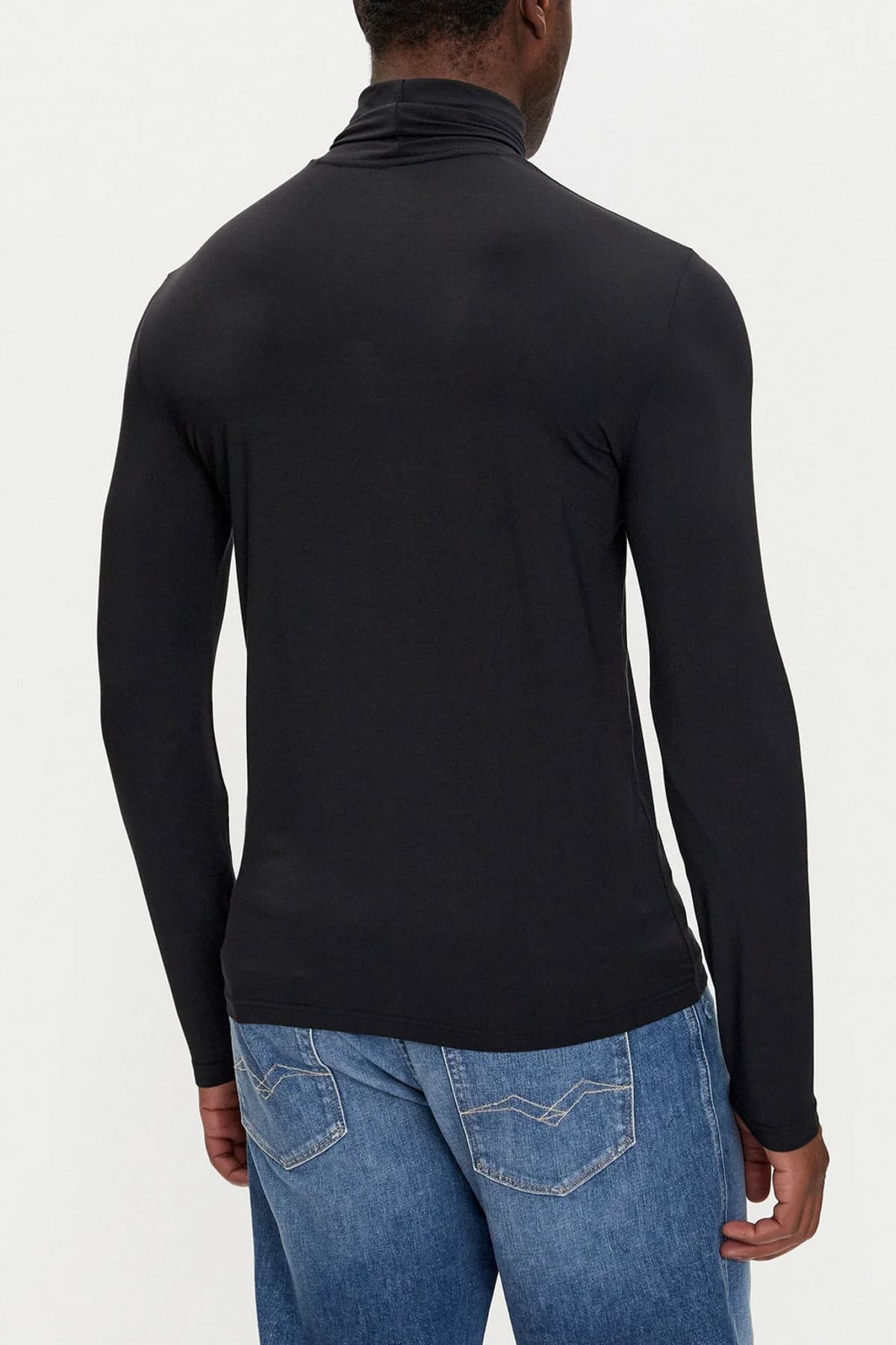 EMPORIO ARMANI T-SHIRT TURTLENECK ΕΣΩΡΟΥΧΟ LOGO ΜΑΥΡΟ
