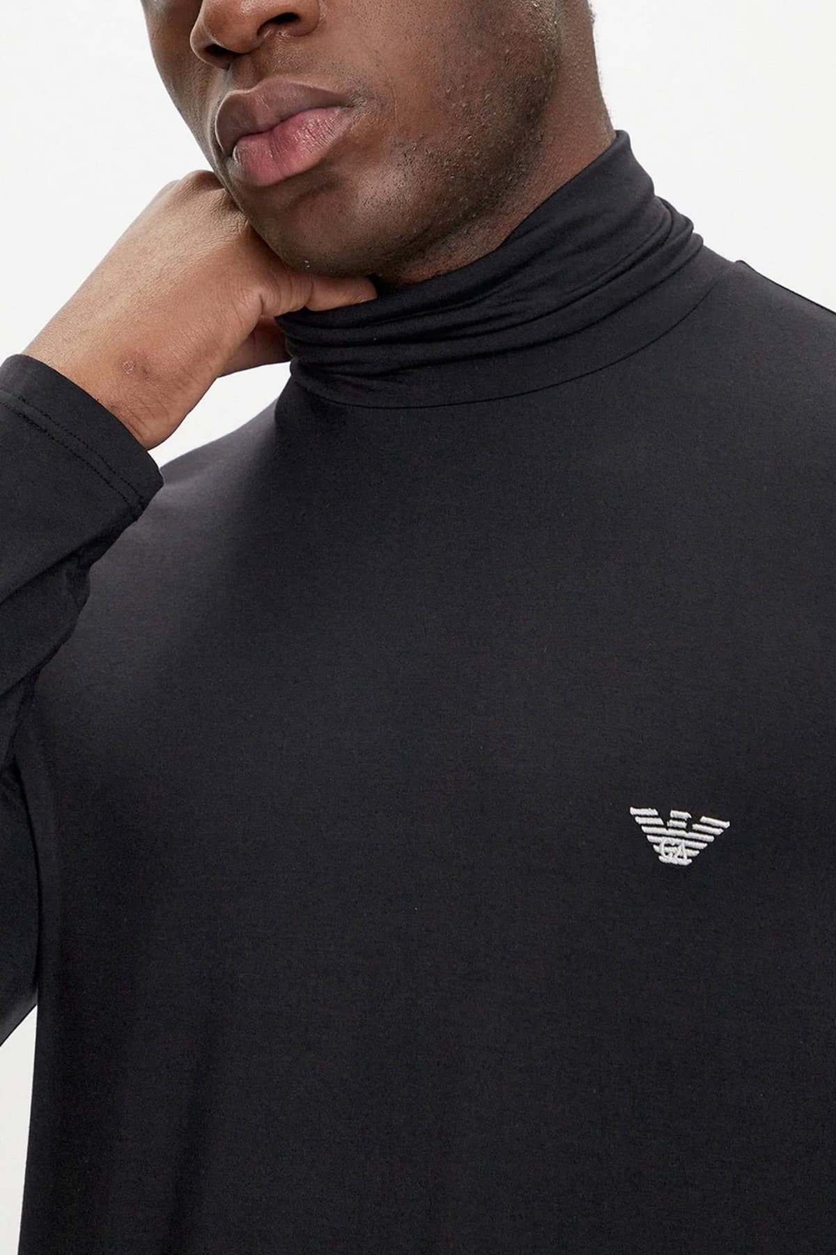 EMPORIO ARMANI T-SHIRT TURTLENECK ΕΣΩΡΟΥΧΟ LOGO ΜΑΥΡΟ