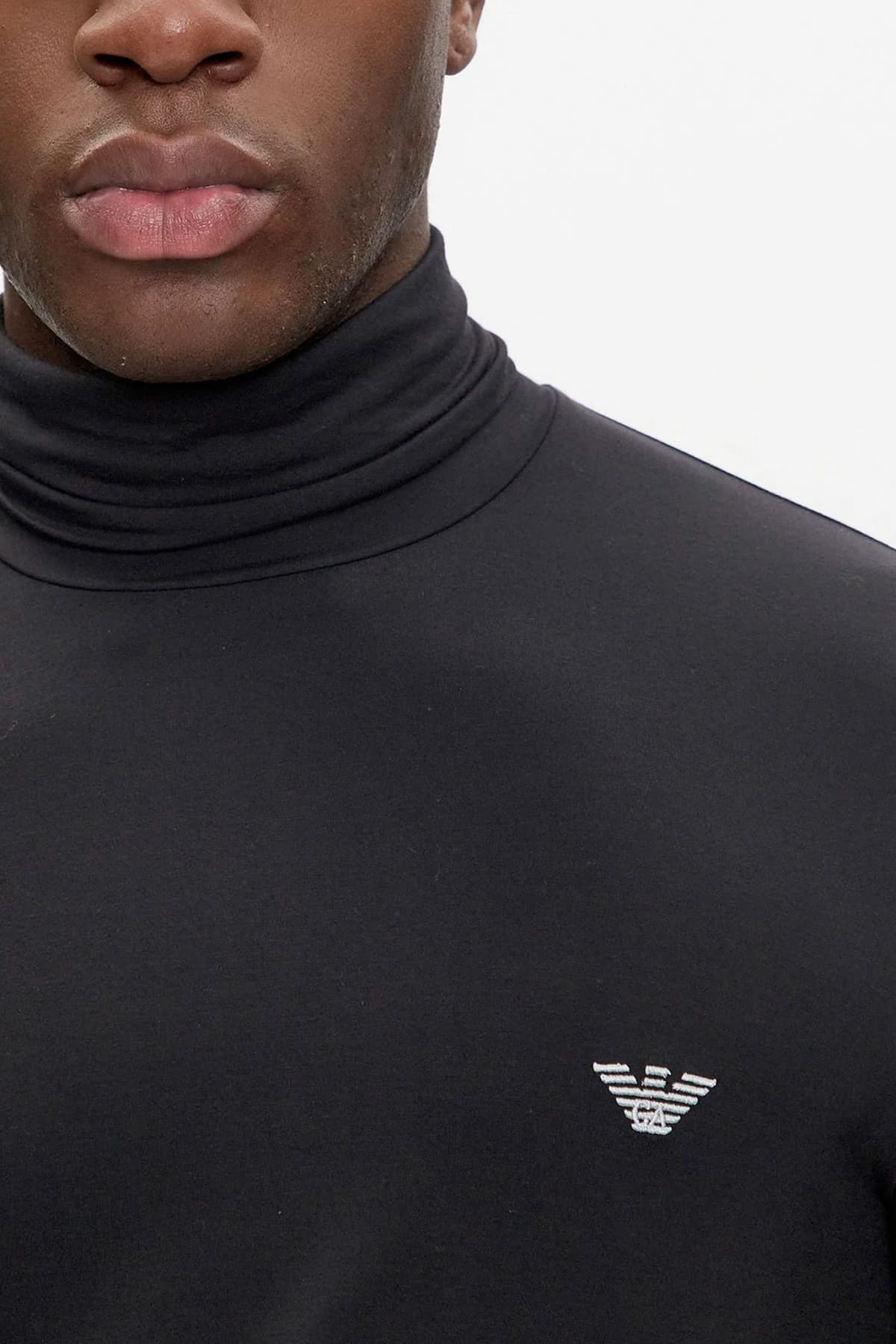 EMPORIO ARMANI T-SHIRT TURTLENECK ΕΣΩΡΟΥΧΟ LOGO ΜΑΥΡΟ