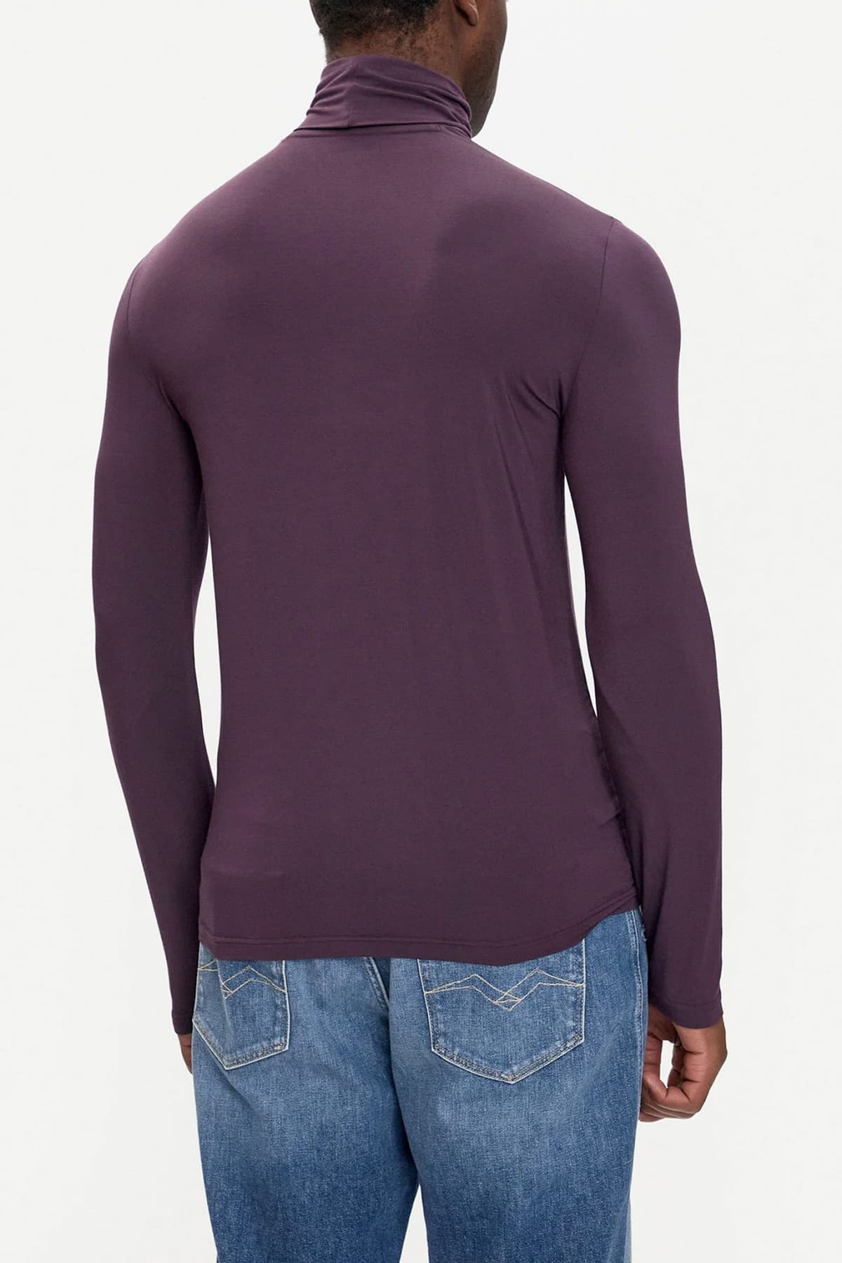 EMPORIO ARMANI T-SHIRT TURTLENECK ΕΣΩΡΟΥΧΟ LOGO ΜΩΒ