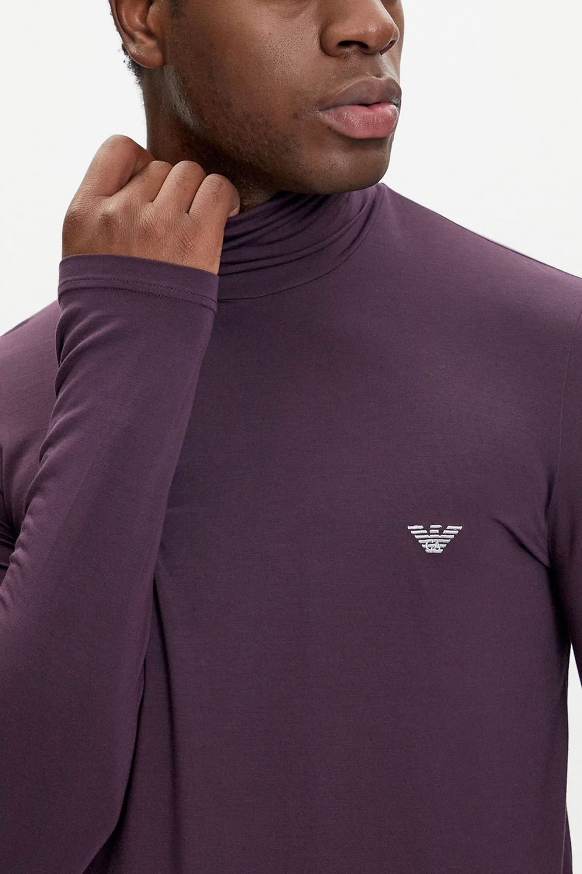 EMPORIO ARMANI T-SHIRT TURTLENECK ΕΣΩΡΟΥΧΟ LOGO ΜΩΒ