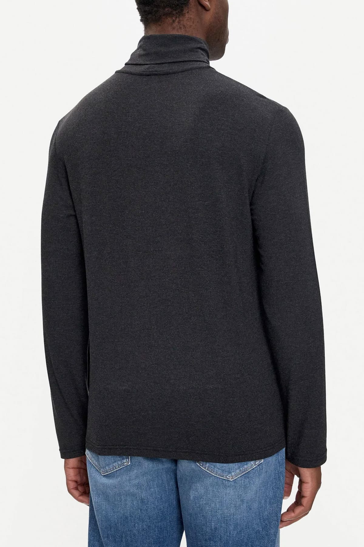 EMPORIO ARMANI T-SHIRT TURTLENECK LOGO ΑΝΘΡΑΚΙ