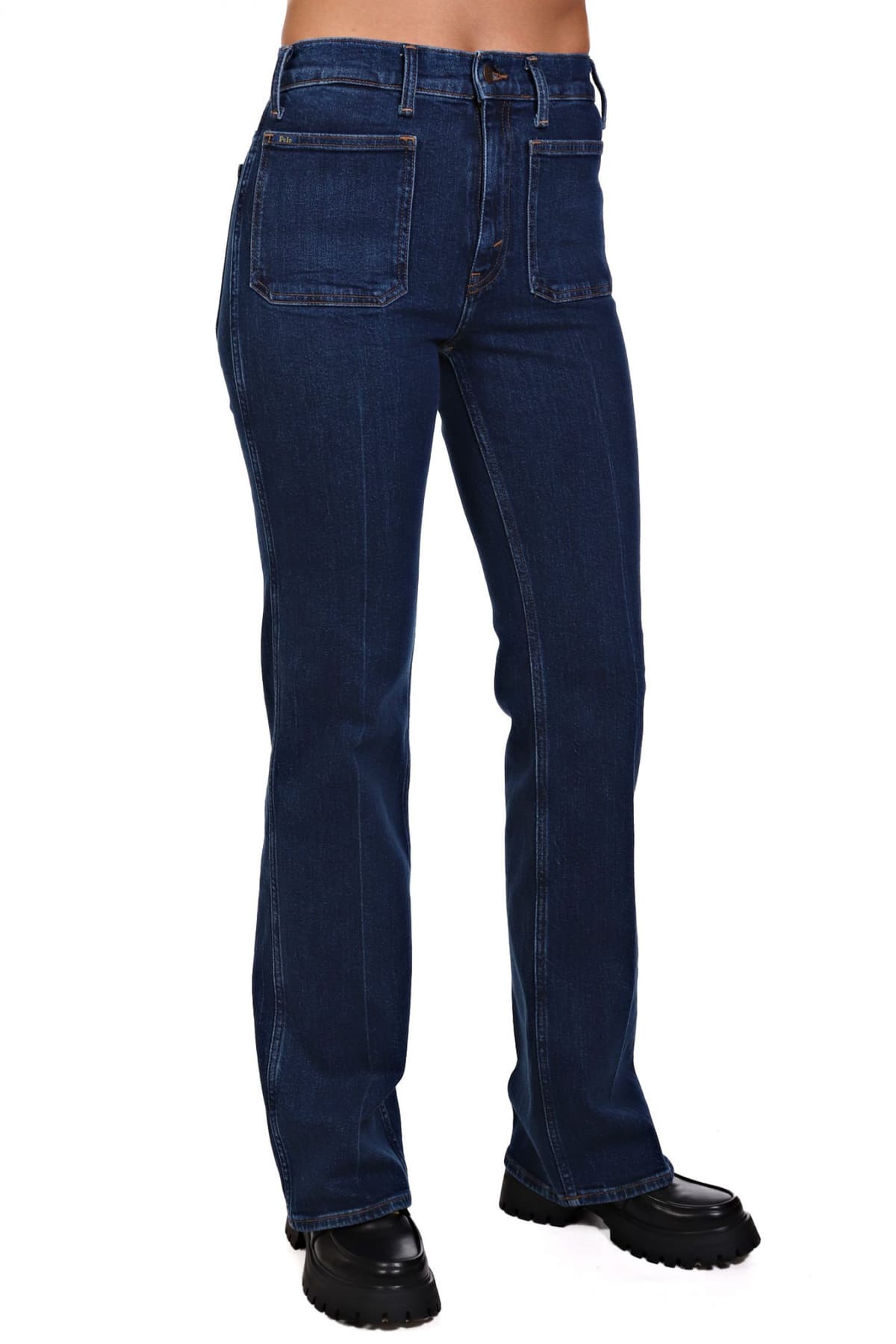 RALPH LAUREN ΠΑΝΤΕΛΟΝΙ JEANS FLARE ΨΗΛΟΜΕΣΟ ΤΣΕΠΕΣ ΜΠΡΟΣΤΑ ΣΚΟΥΡΟ ΜΠΛΕ