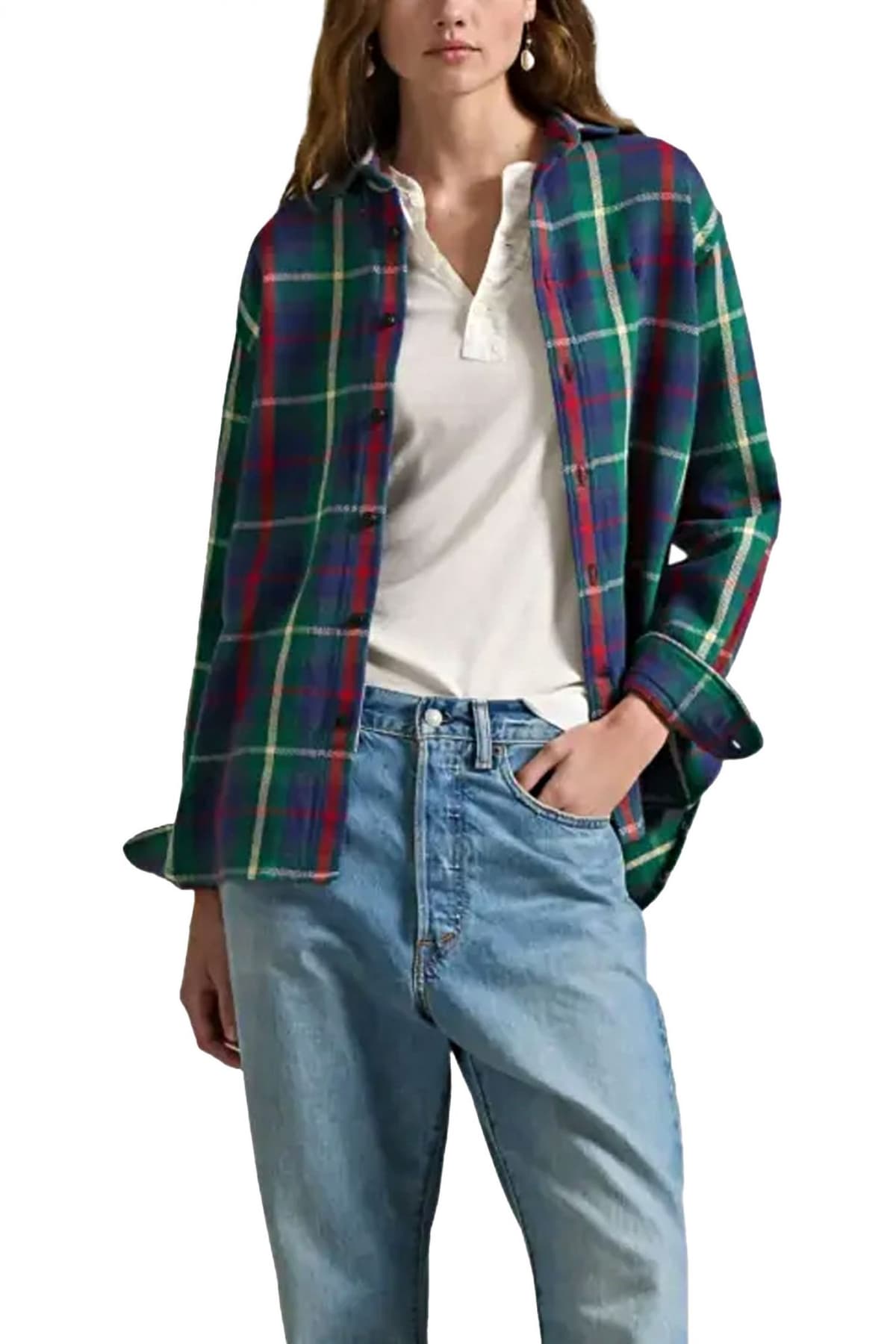 RALPH LAUREN ΠΟΥΚΑΜΙΣΟ CLASSICS JACKET ΚΑΡΩ ΠΟΛΥΧΡΩΜΟ