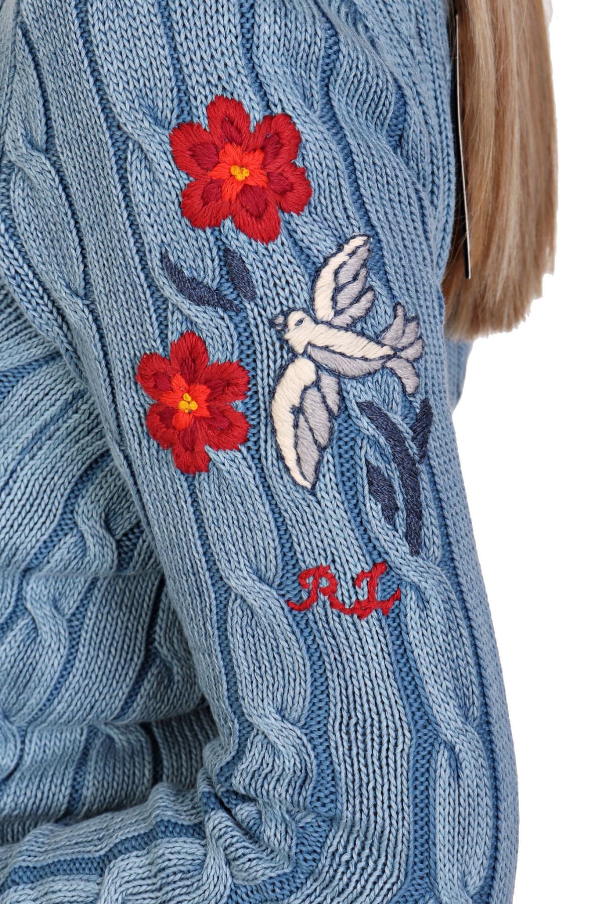 RALPH LAUREN ΠΛΕΚΤΟ ΛΑΙΜΟΚΟΨΗ POLO ΚΕΝΤΗΜΑ ΜΑΝΙΚΙ ΑΝΟΙΧΤΟ ΜΠΛΕ