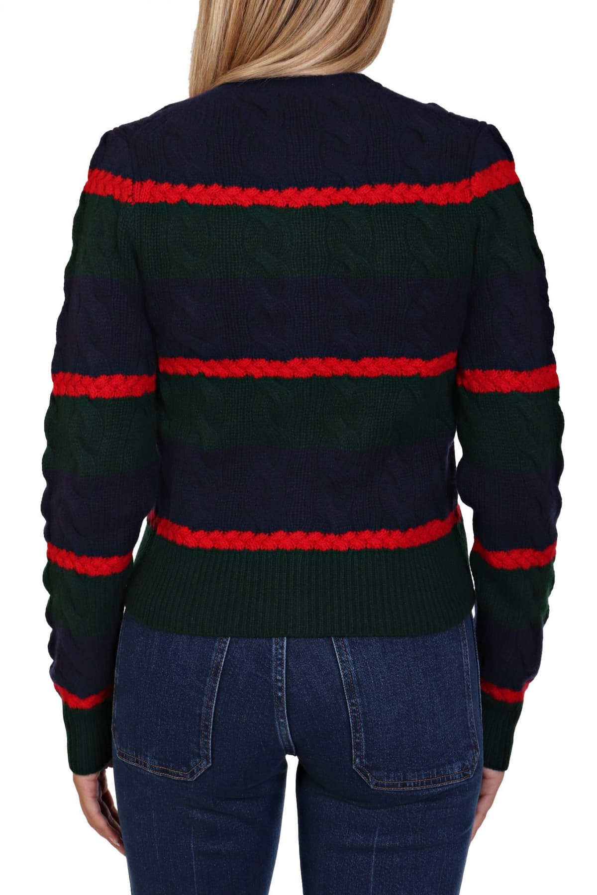 RALPH LAUREN ΖΑΚΕΤΑ ΠΛΕΚΤΗ ΜΑΛΛΙΝΗ ΠΟΛΥΧΡΩΜΗ