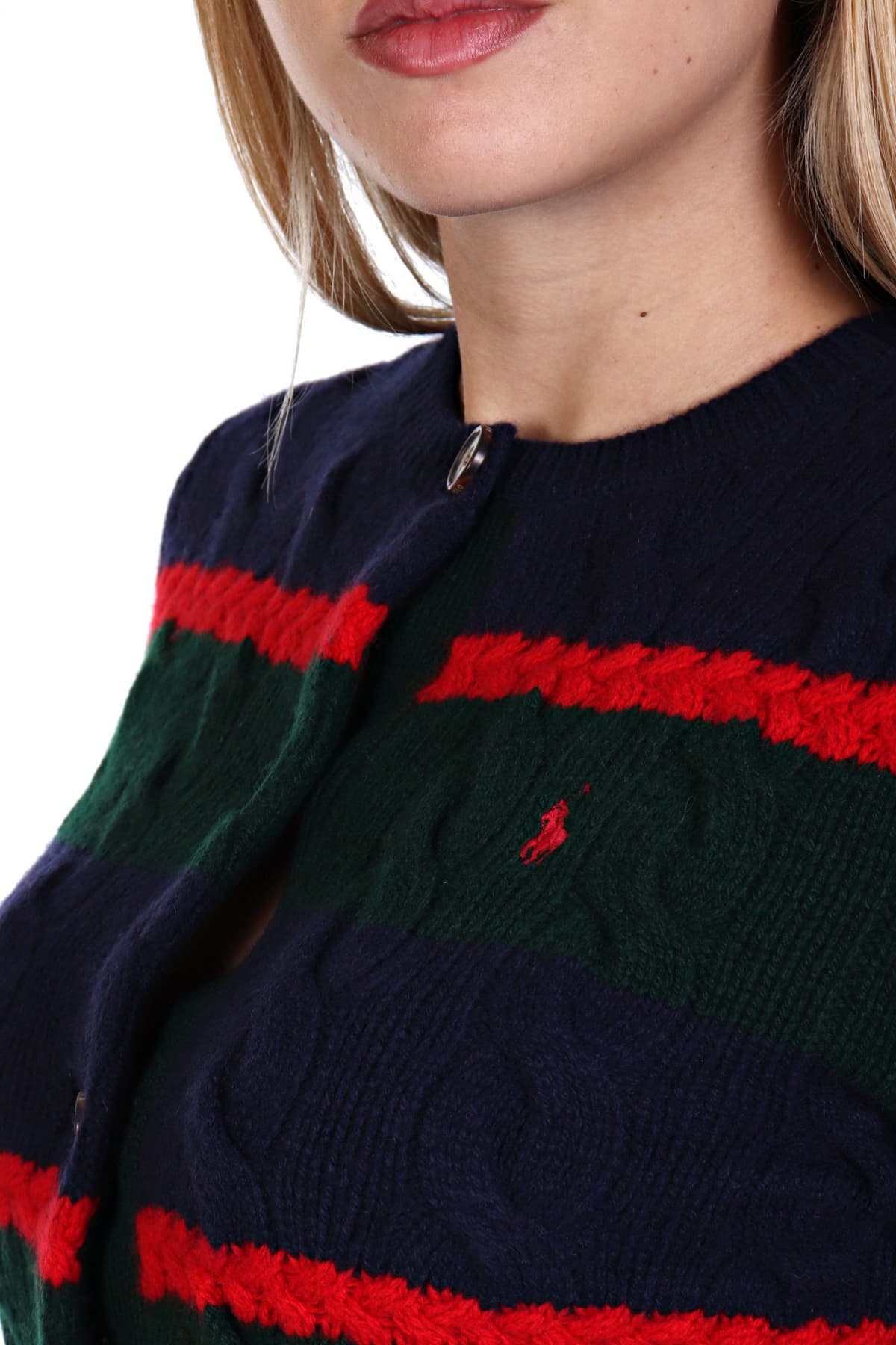 RALPH LAUREN ΖΑΚΕΤΑ ΠΛΕΚΤΗ ΜΑΛΛΙΝΗ ΠΟΛΥΧΡΩΜΗ