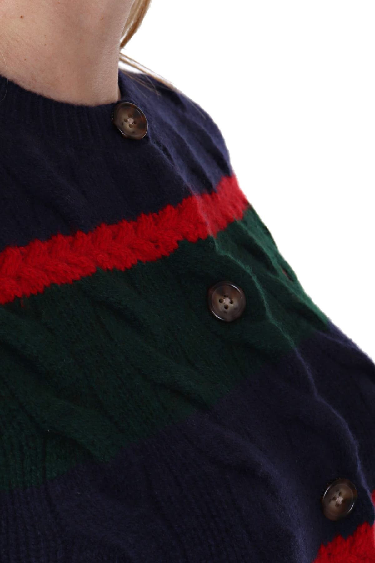 RALPH LAUREN ΖΑΚΕΤΑ ΠΛΕΚΤΗ ΜΑΛΛΙΝΗ ΠΟΛΥΧΡΩΜΗ