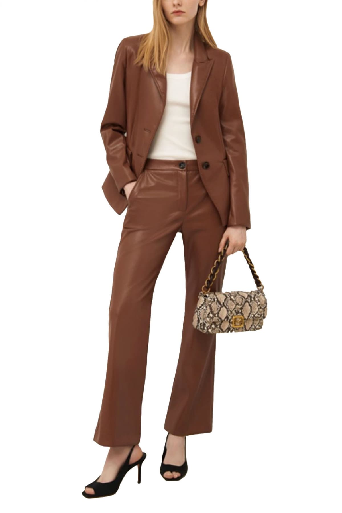 MARELLA 1 ΠΑΝΤΕΛΟΝΑ FOGLIA FAUX LEATHER ΤΑΜΠΑ